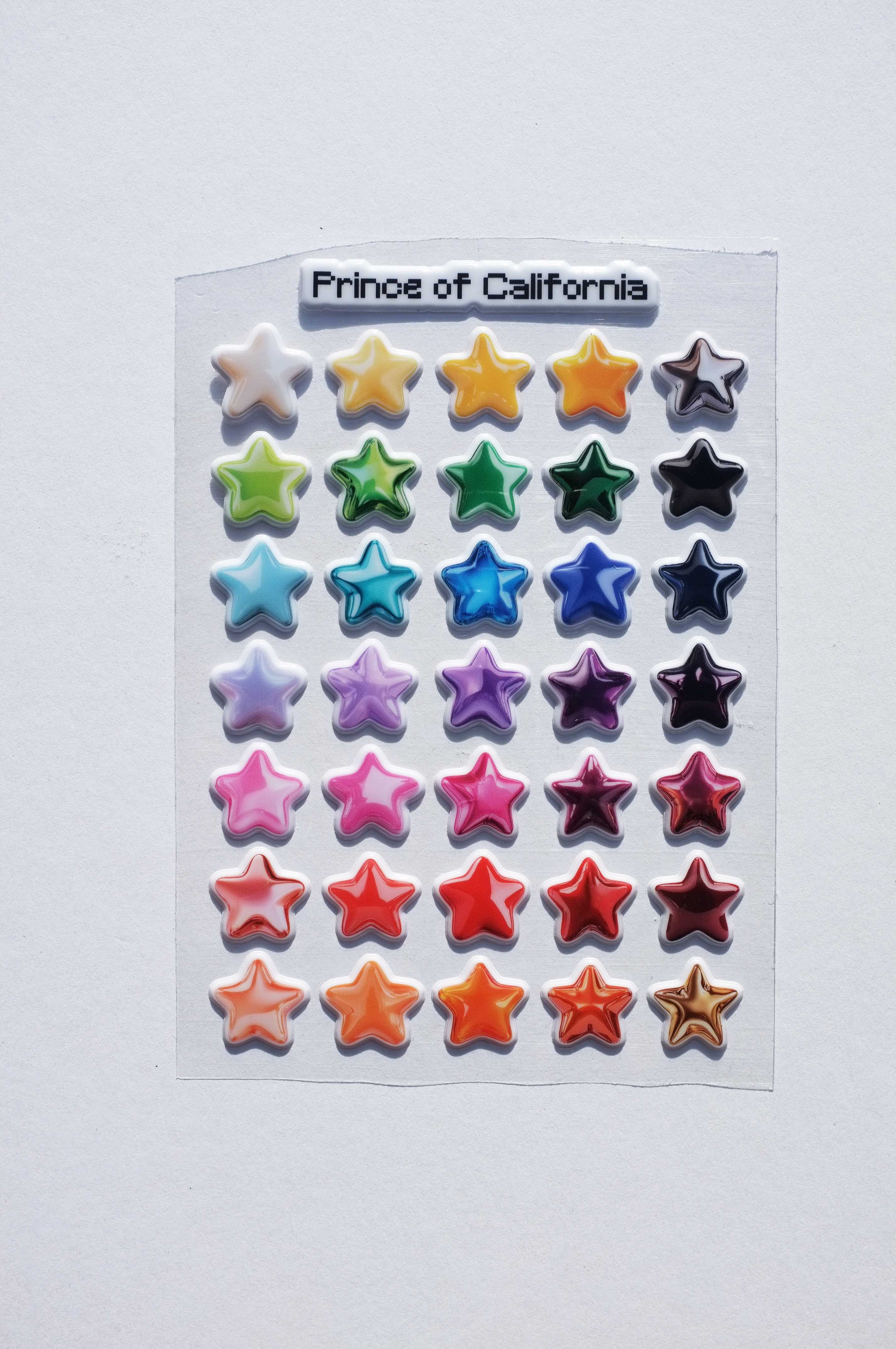 Puffy Rainbow Star Sticker Sheet