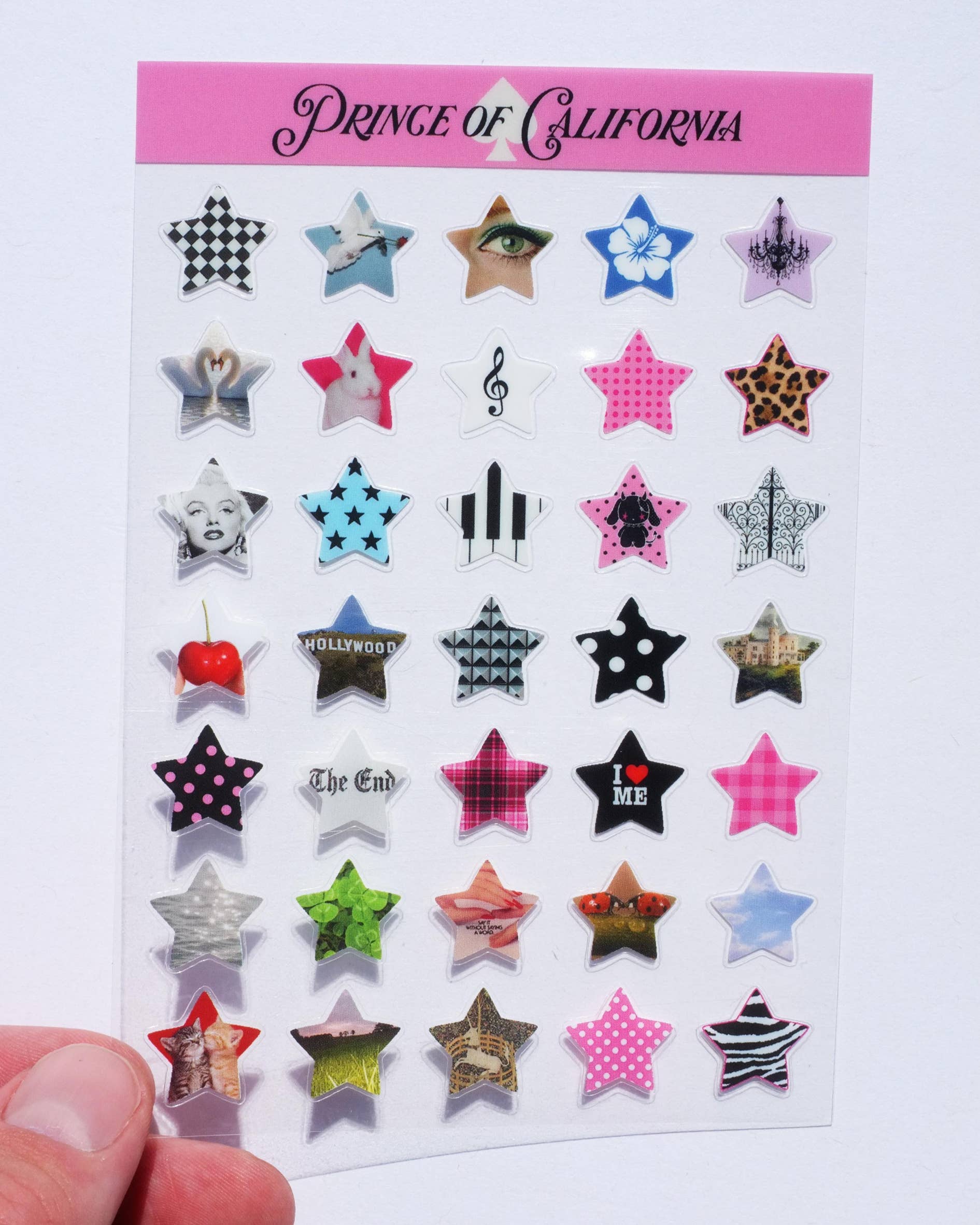 Prince of California Lucky Stars Transparent Sticker Sheet