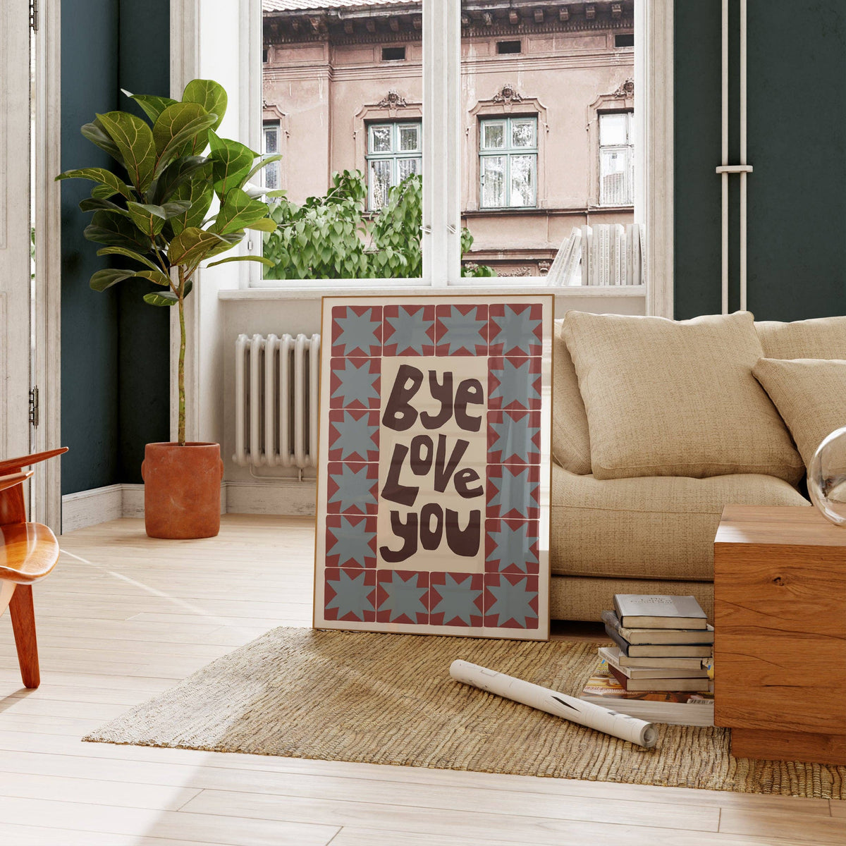Bye, Love You Patchwork Print
