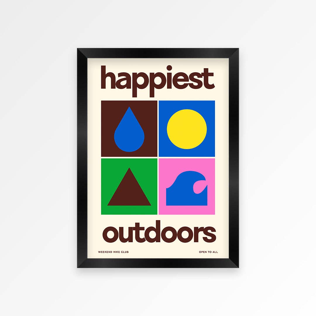 Happiest Outdoors print A5 detail by Proper Good