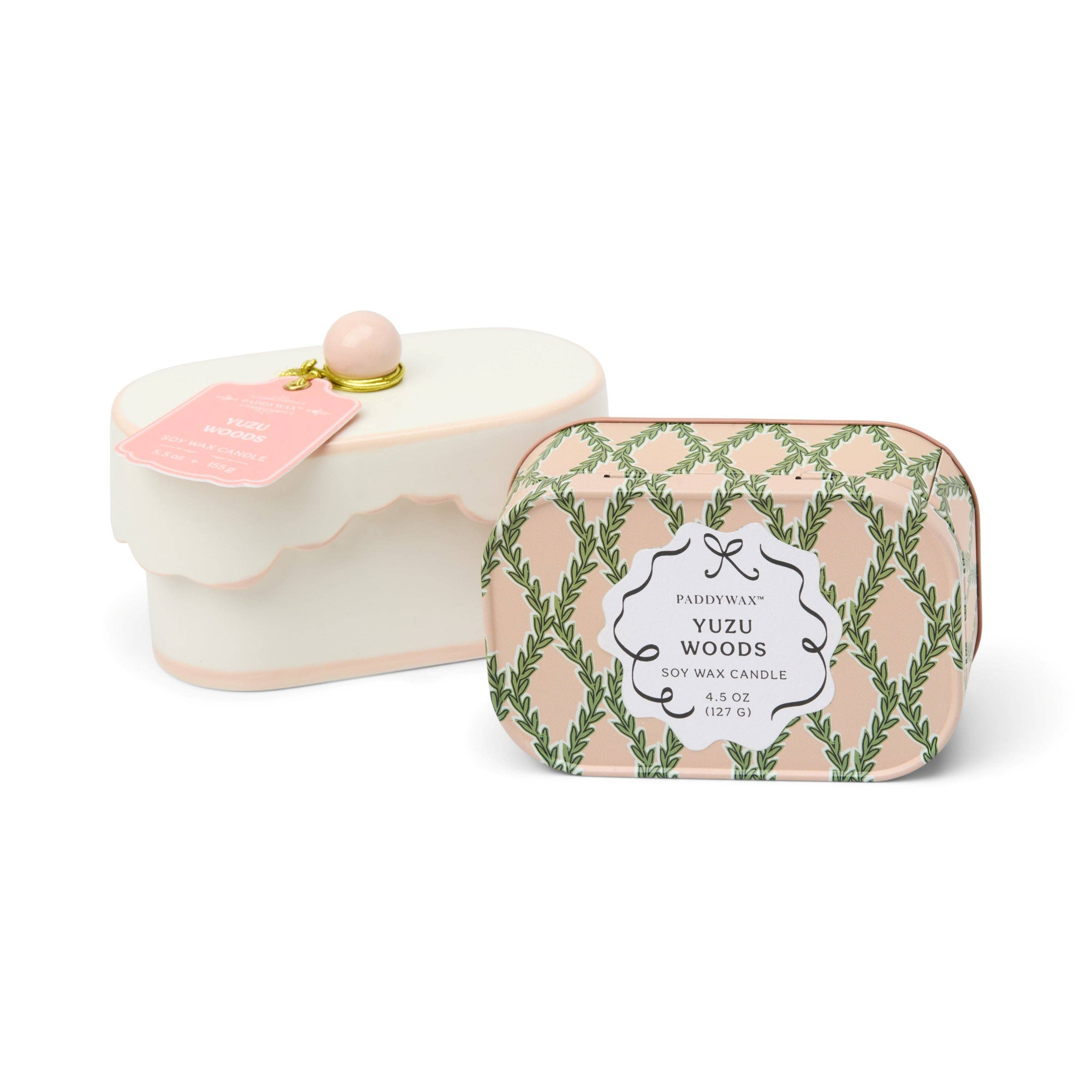 Cherie Ceramic Dish Candle - Pink - Yuzu Woods