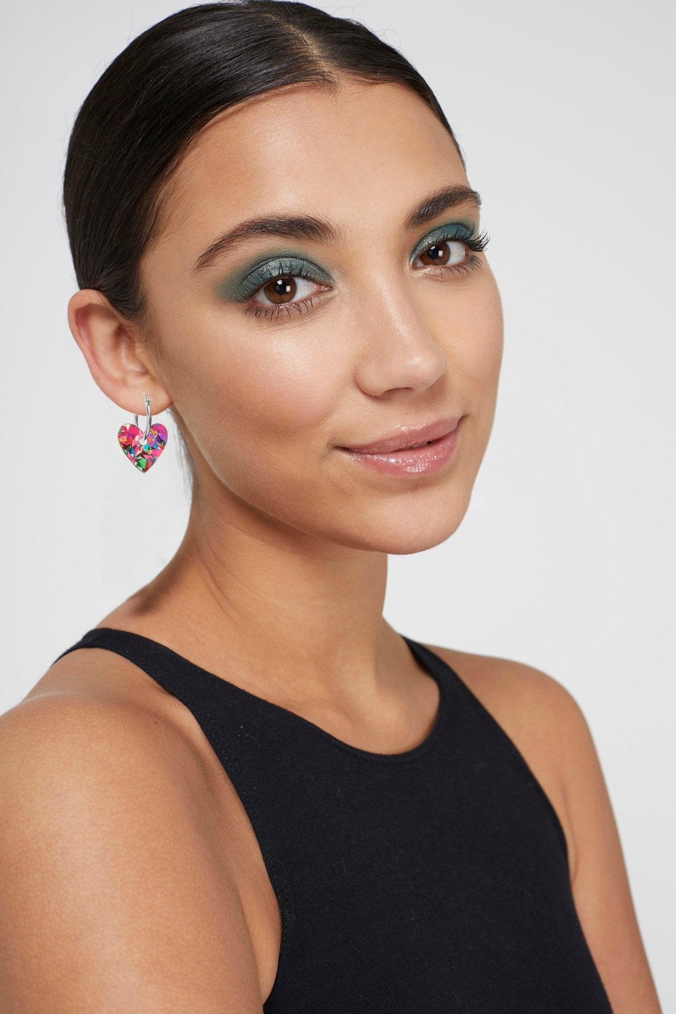 Confetti Heart Hoops - Pink accessories  earrings