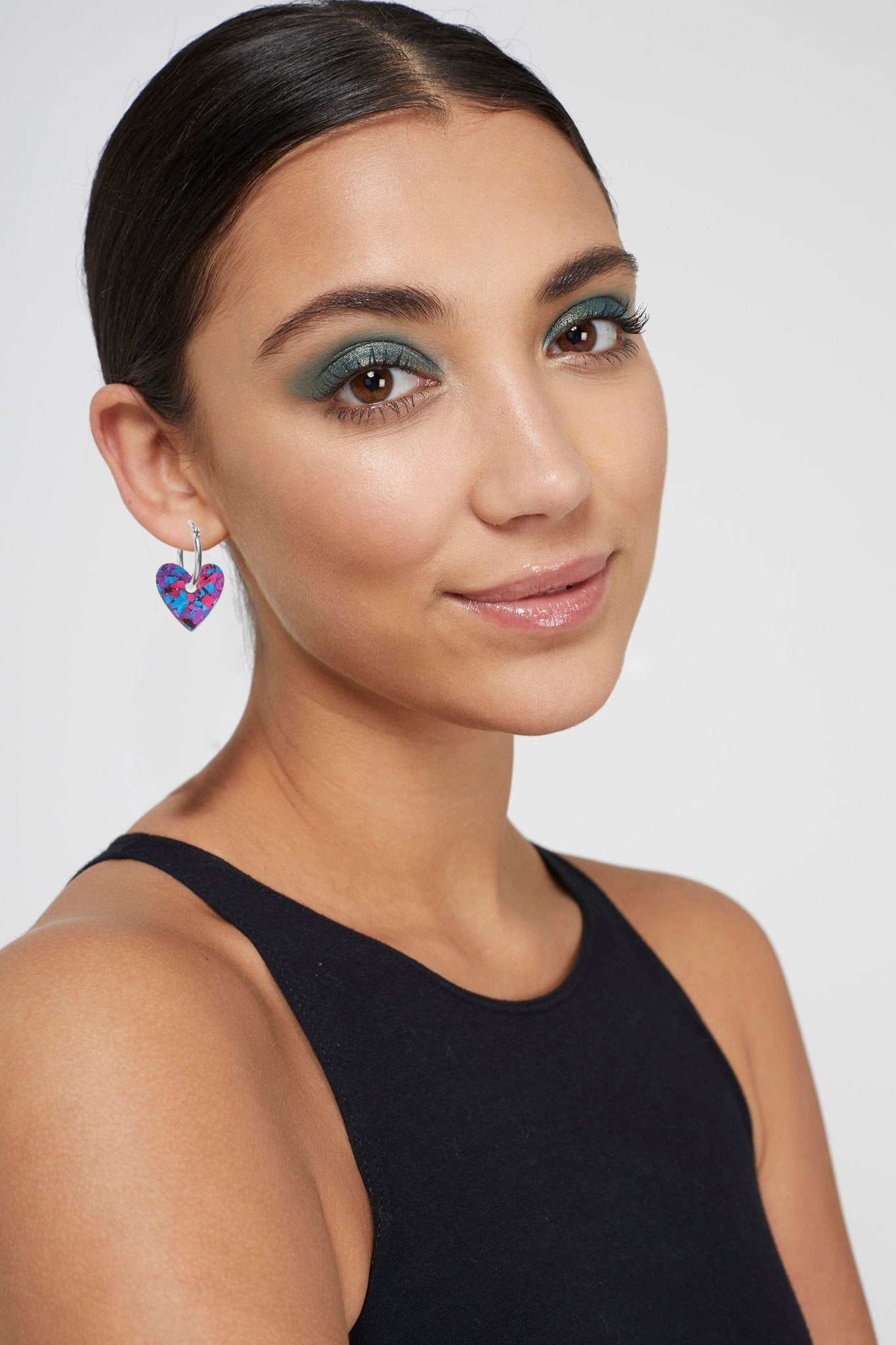 Confetti Heart Hoops - Purple accessories  earrings