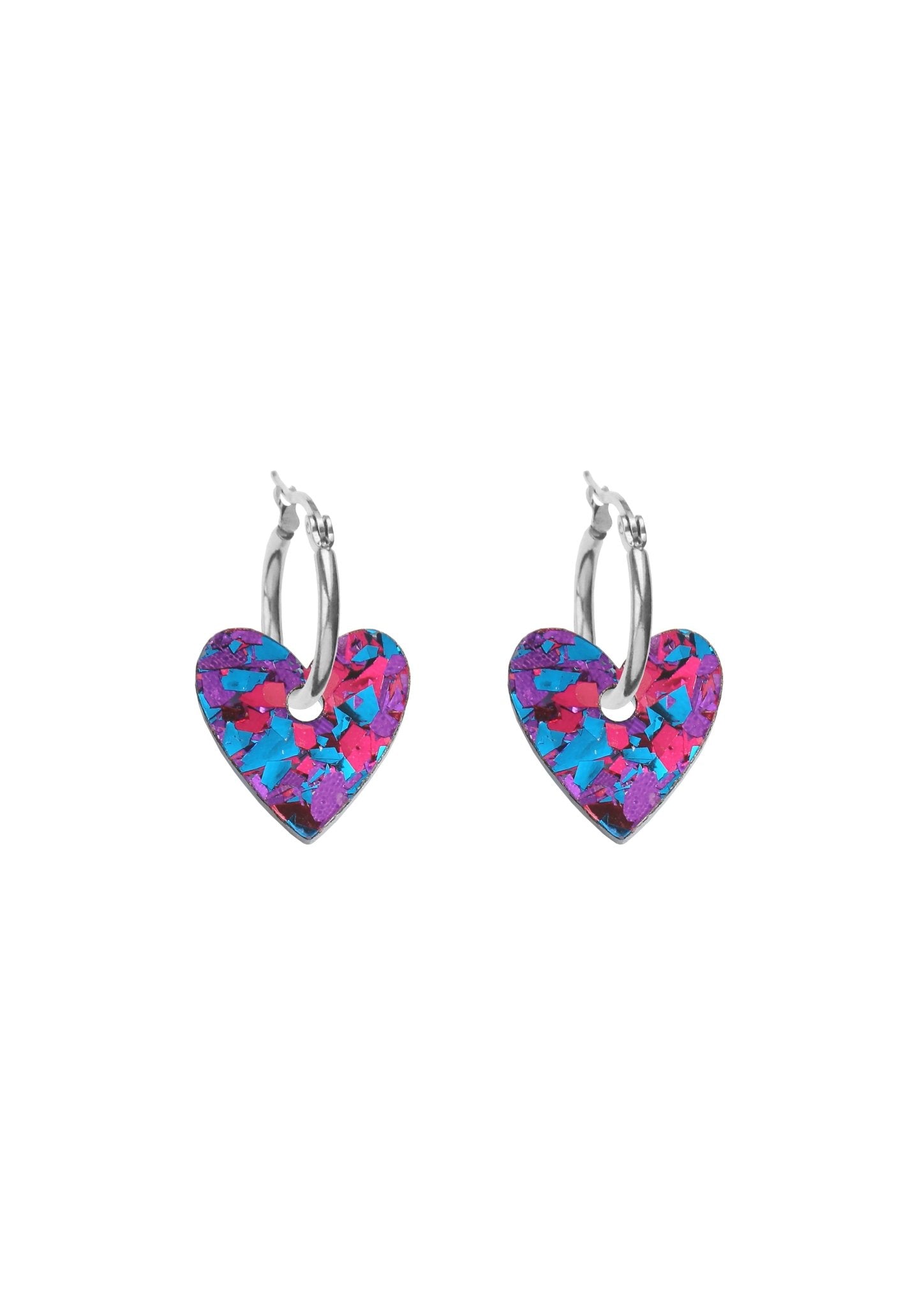Confetti Heart Hoops - Purple accessories  earrings