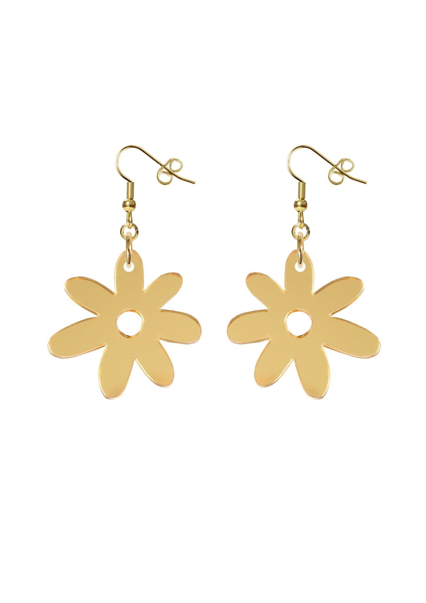 Flower Power Dangle Hook - Gold accessories  earrings
