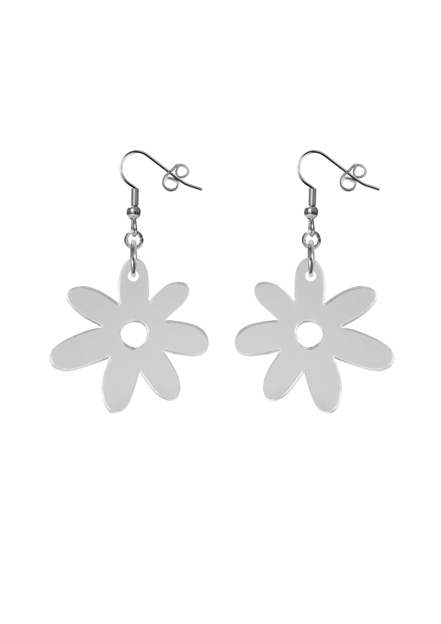 Flower Power Dangle Hook - Silver accessories  earrings