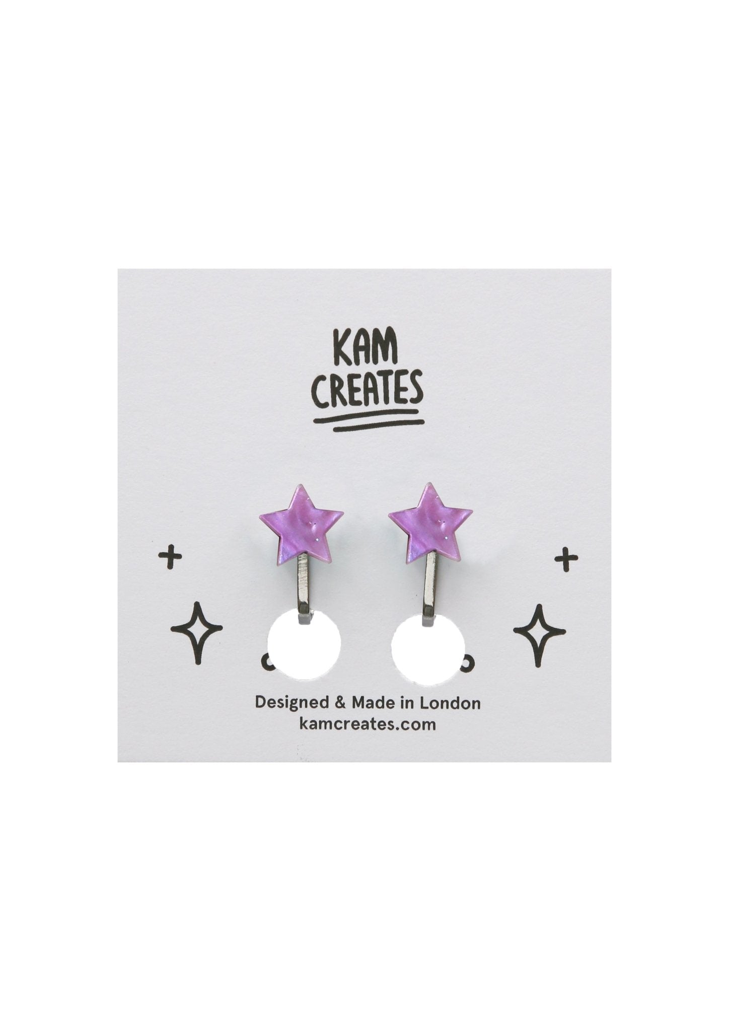Star Clip on Studs - Purple Pearl accessories  earrings