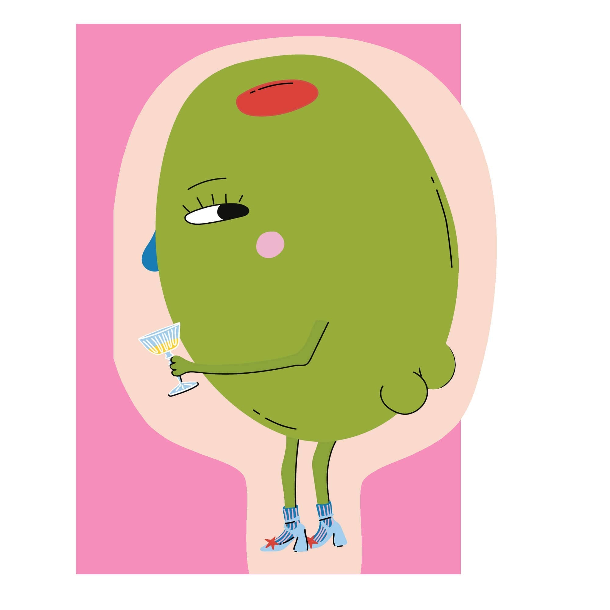 Hey Olive ! Die cut everyday greeting card | funny card birthday - card 