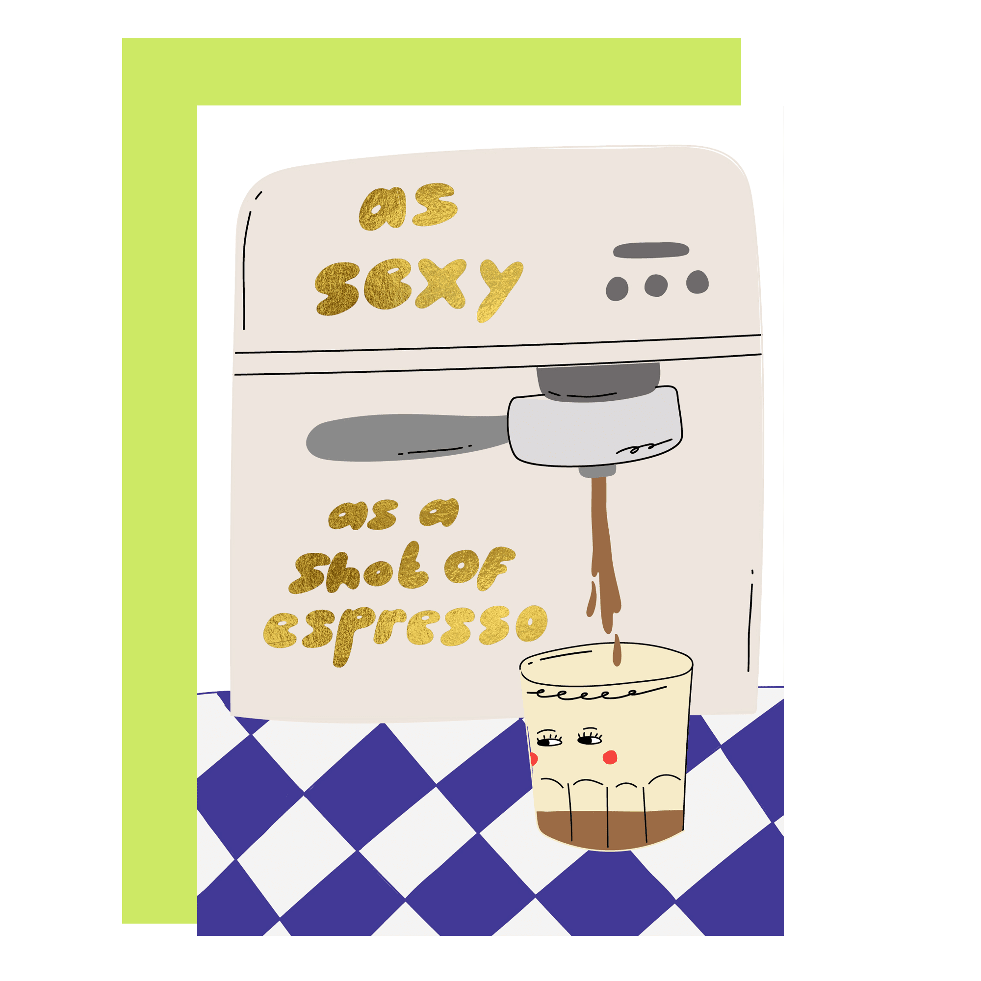 Shot of espresso, Valentine's card - Eat the Moon | Greeting cards and stationery Modern Love Store Glasgow