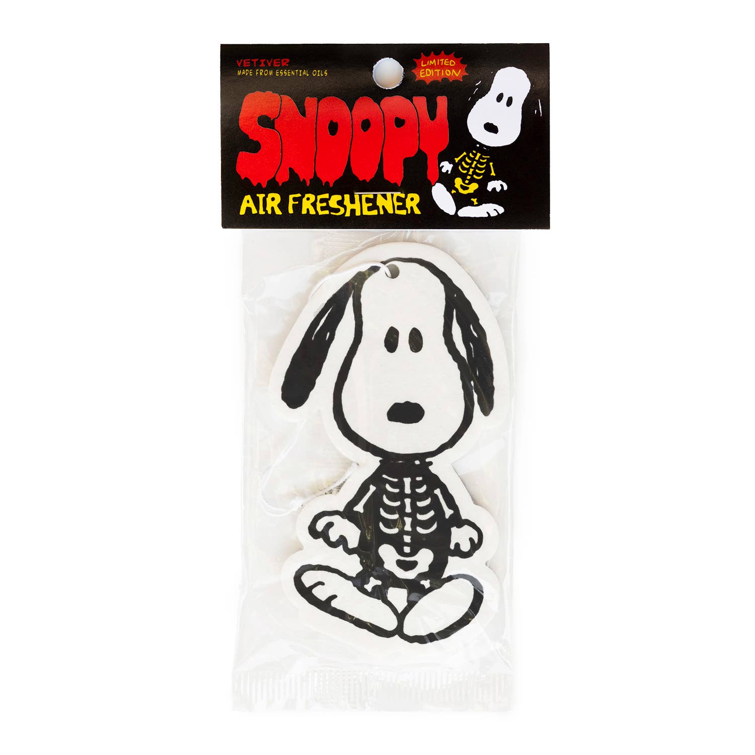 Snoopy Skeleton Air Freshener by Three Potato Four, Halloween range, product shot