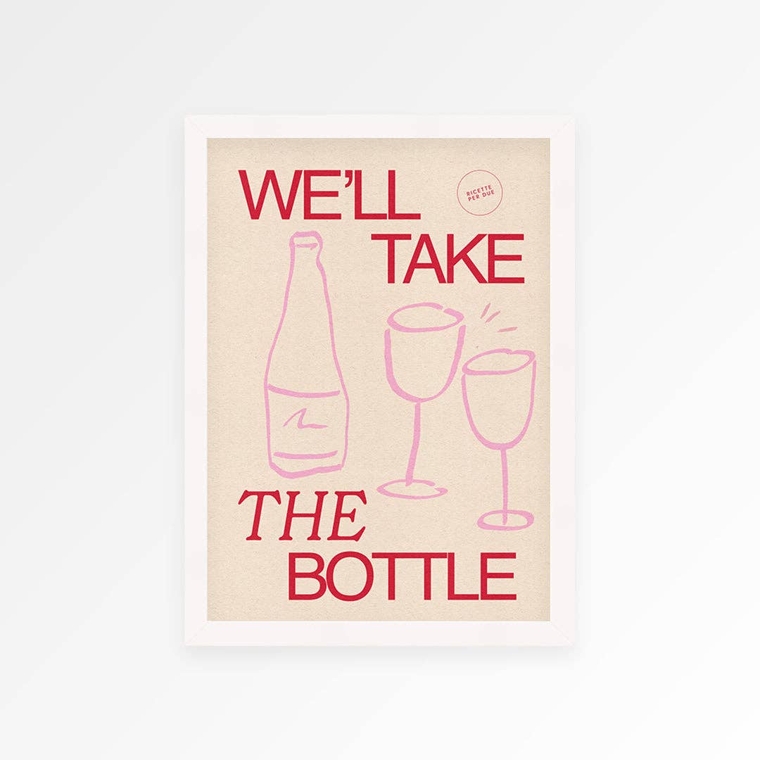 Wine print brown A4 unframed by Proper Good