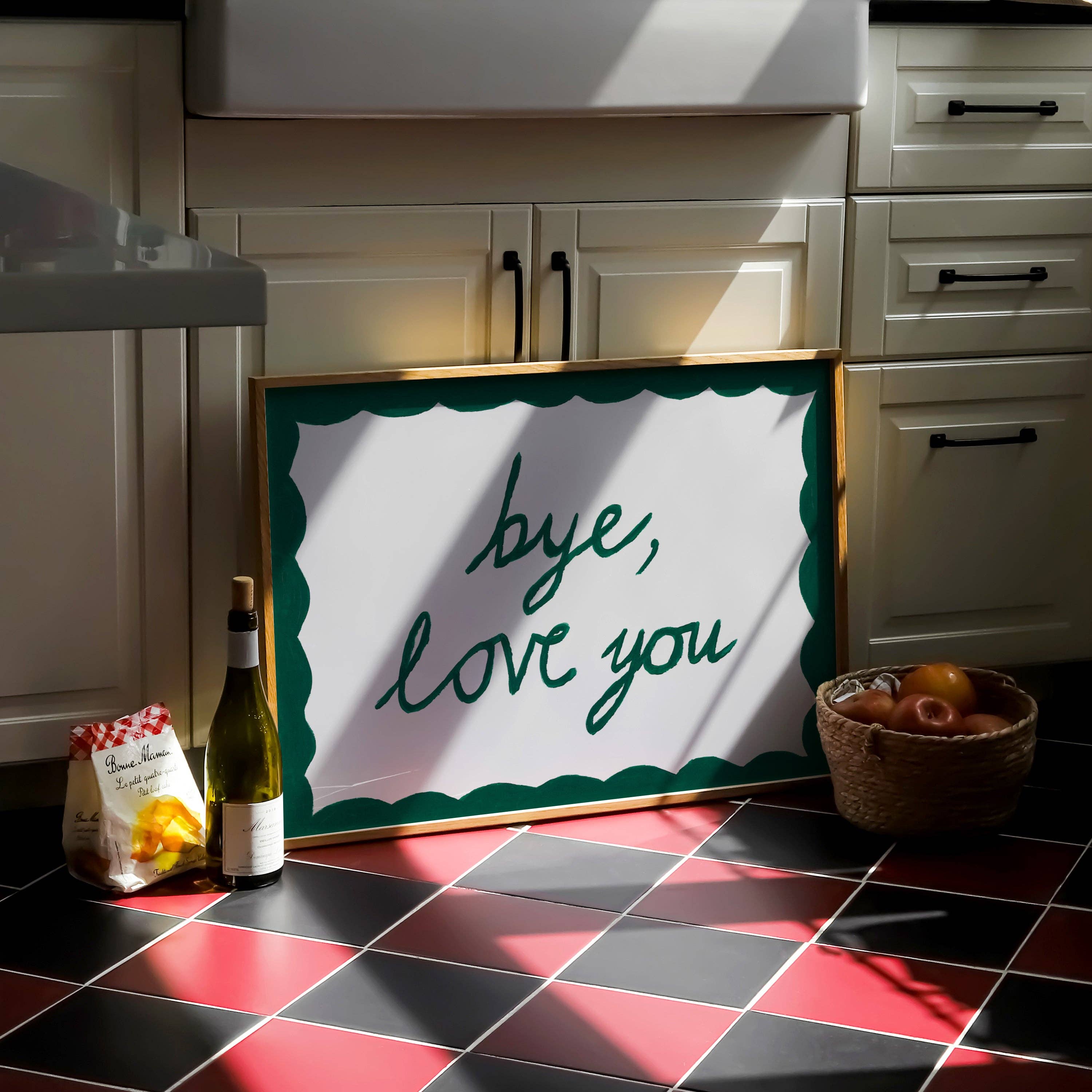 Bye, Love You Hand Painted Print: A4 or A3