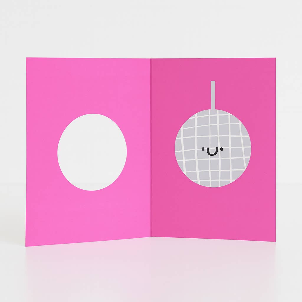 Disco ball - Birthday Card - Fun - Party Times - Cute - Foil