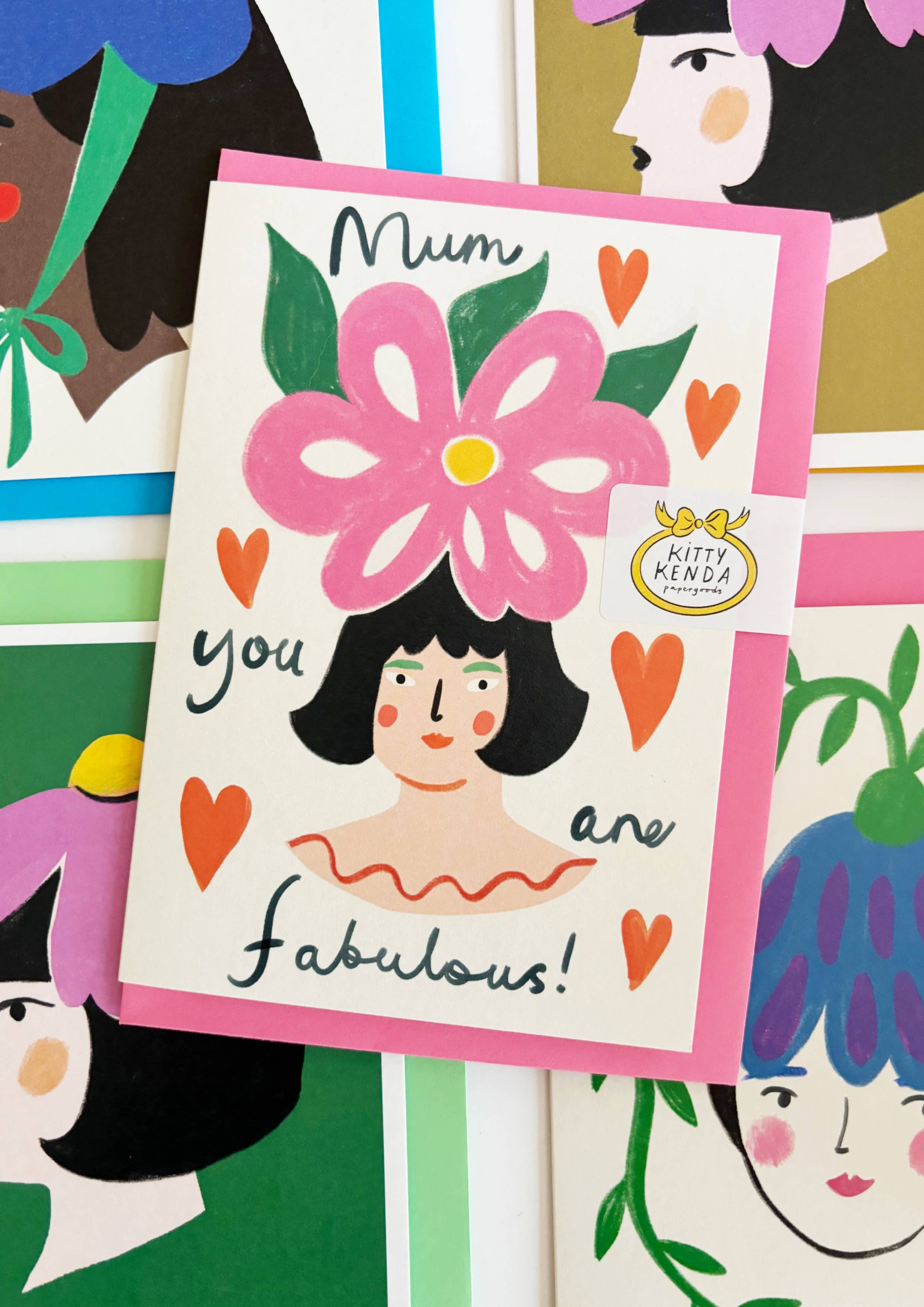 Mum You Are Fabulous Flower Hat Greeting Card