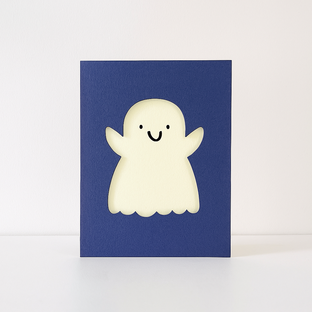 Die-Cut Ghost Halloween Card