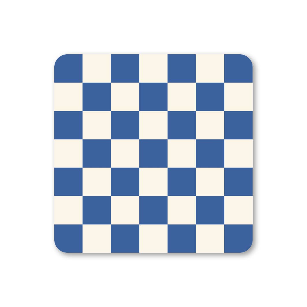 Blue & Cream - Checkerboard Coaster - Ella Goddard Modern Love Store