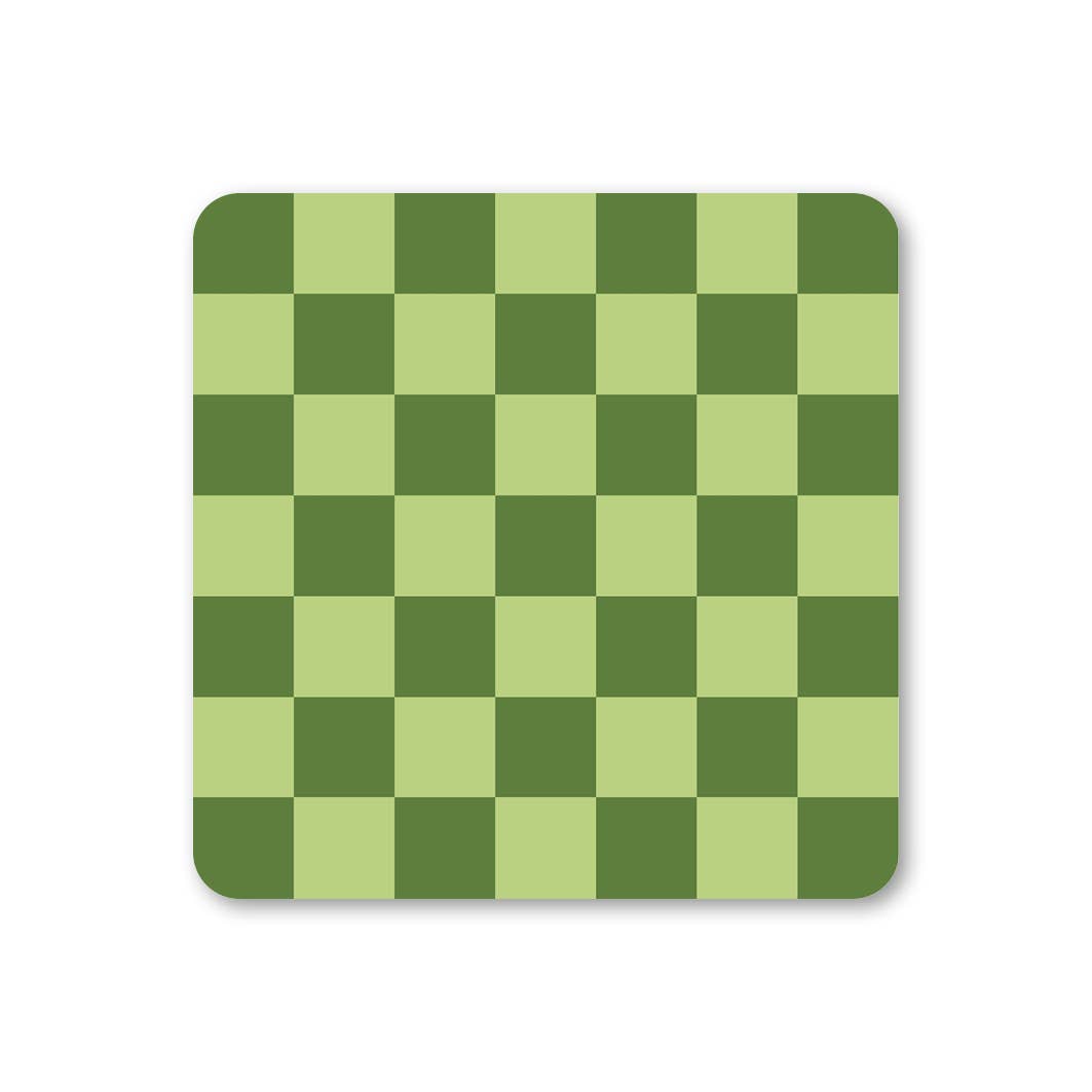 Green - Checkerboard Coaster coaster 