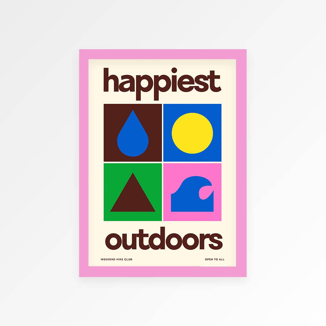 Happiest Outdoors print A5 — gift for outdoors lovers