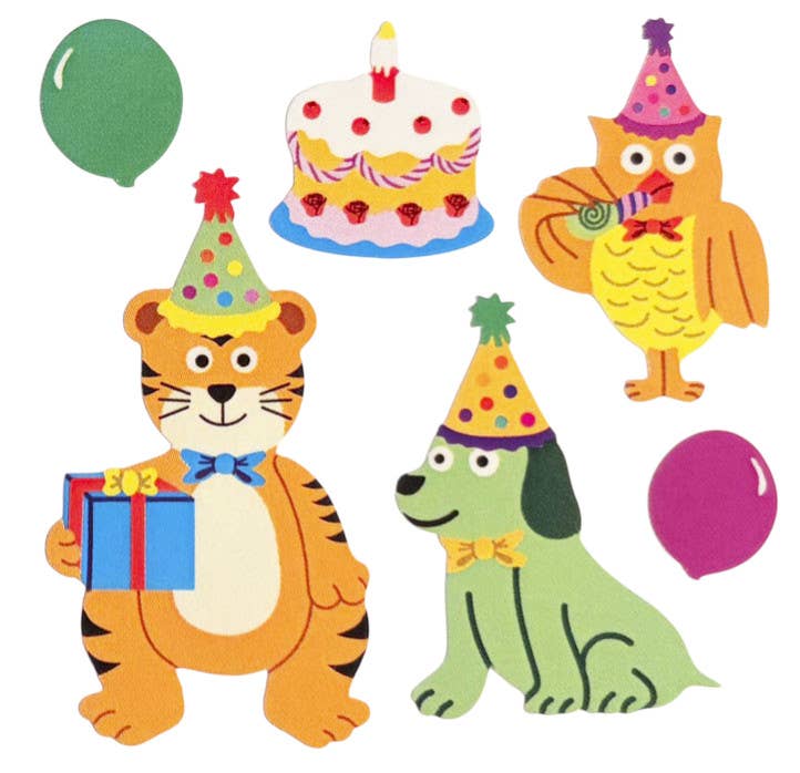 Glossy Birthday Animals Sticker Sheet