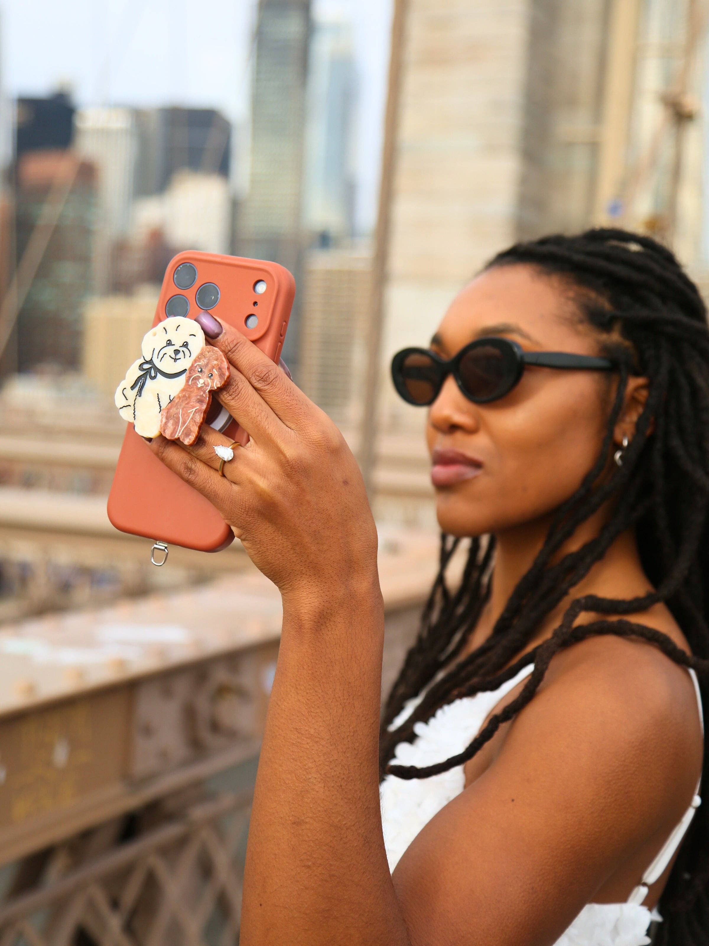 Hand-painted Phone Grip Charm | Puppy Friends  | Eco-Friendly