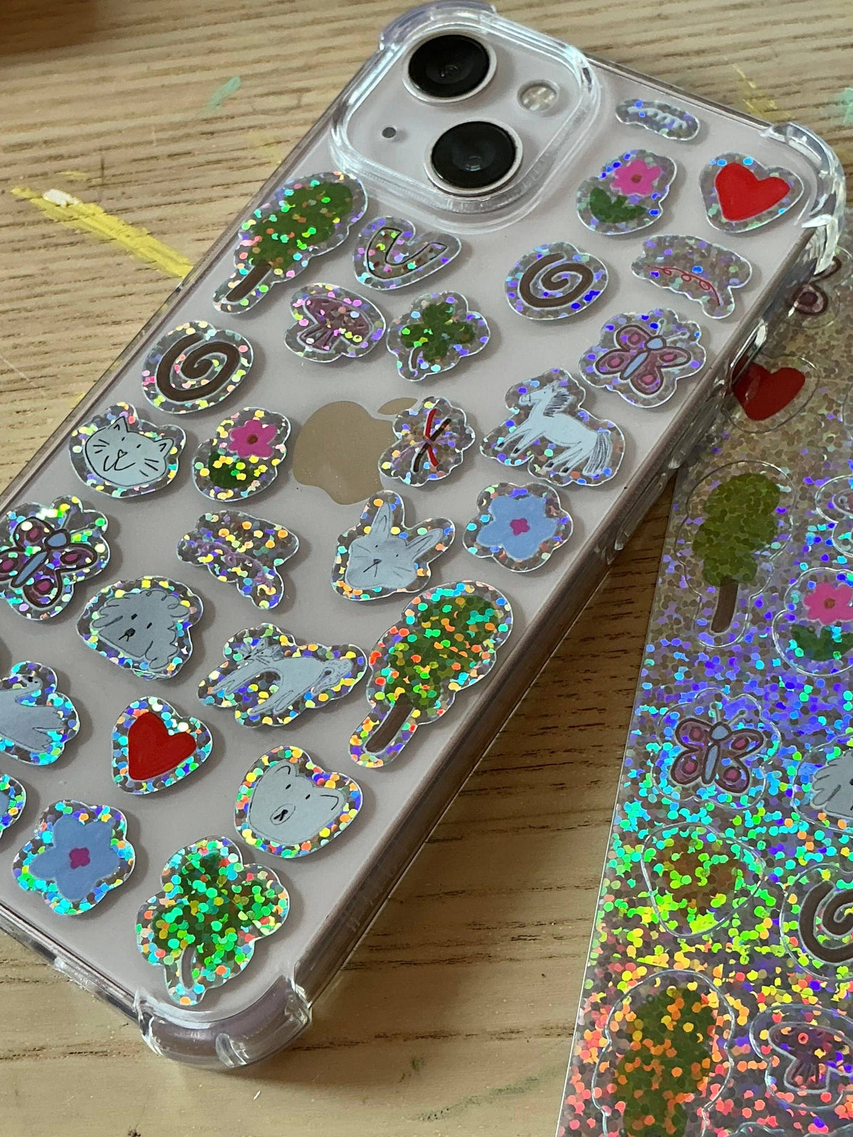 All the pals world glitter vinyl sticker sheet