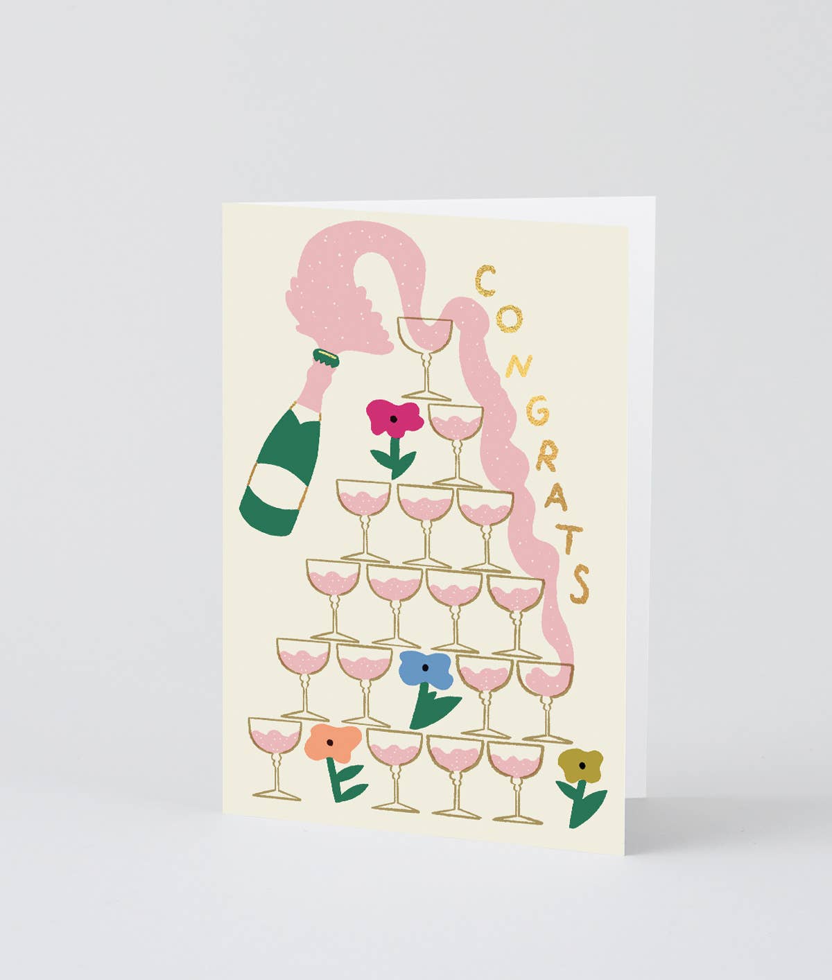 Congrats Champagne card, detail