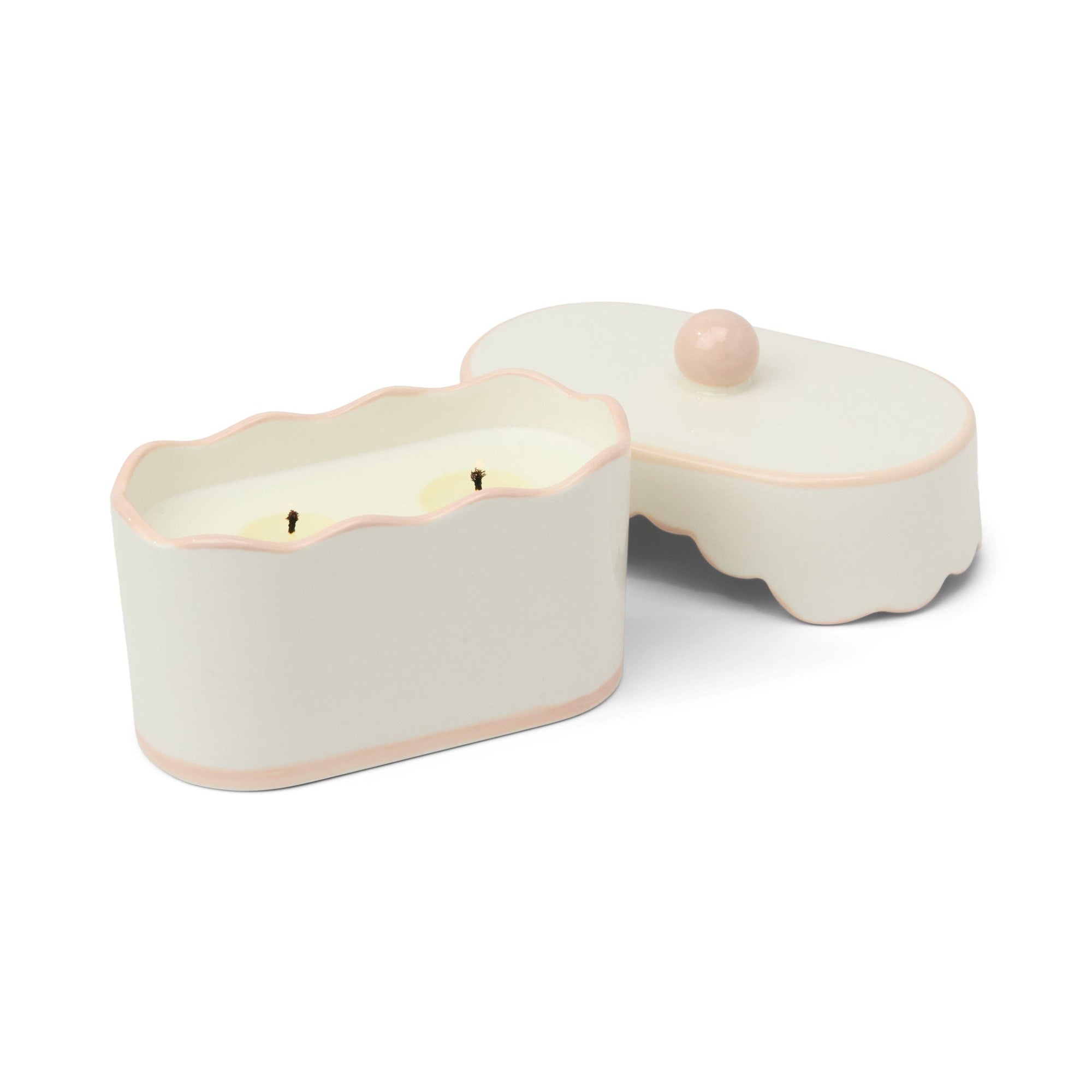 Cherie Ceramic Dish Candle - Pink - Yuzu Woods