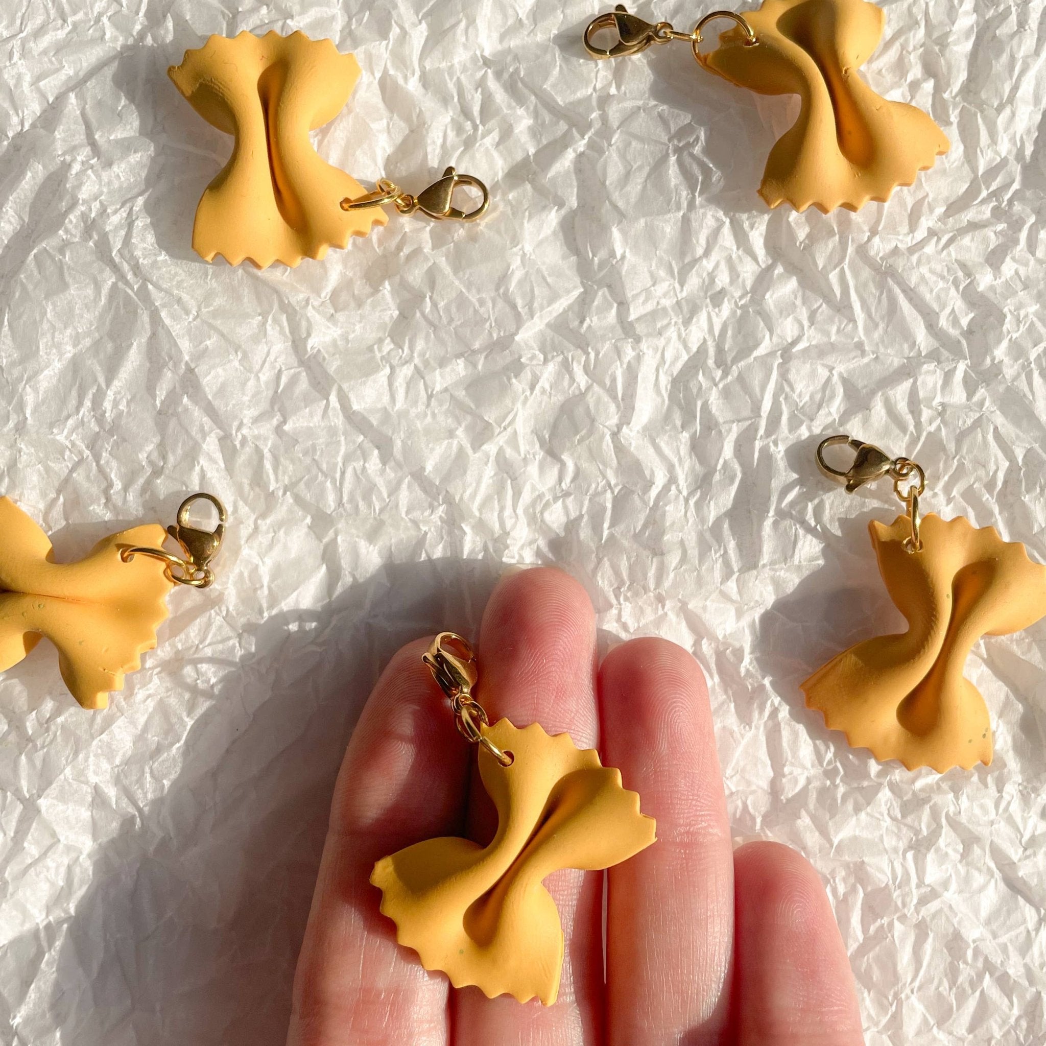 Farfalle Bow Tie Pasta Bag Charm - Bold Blossom Shop Modern Love Store Glasgow