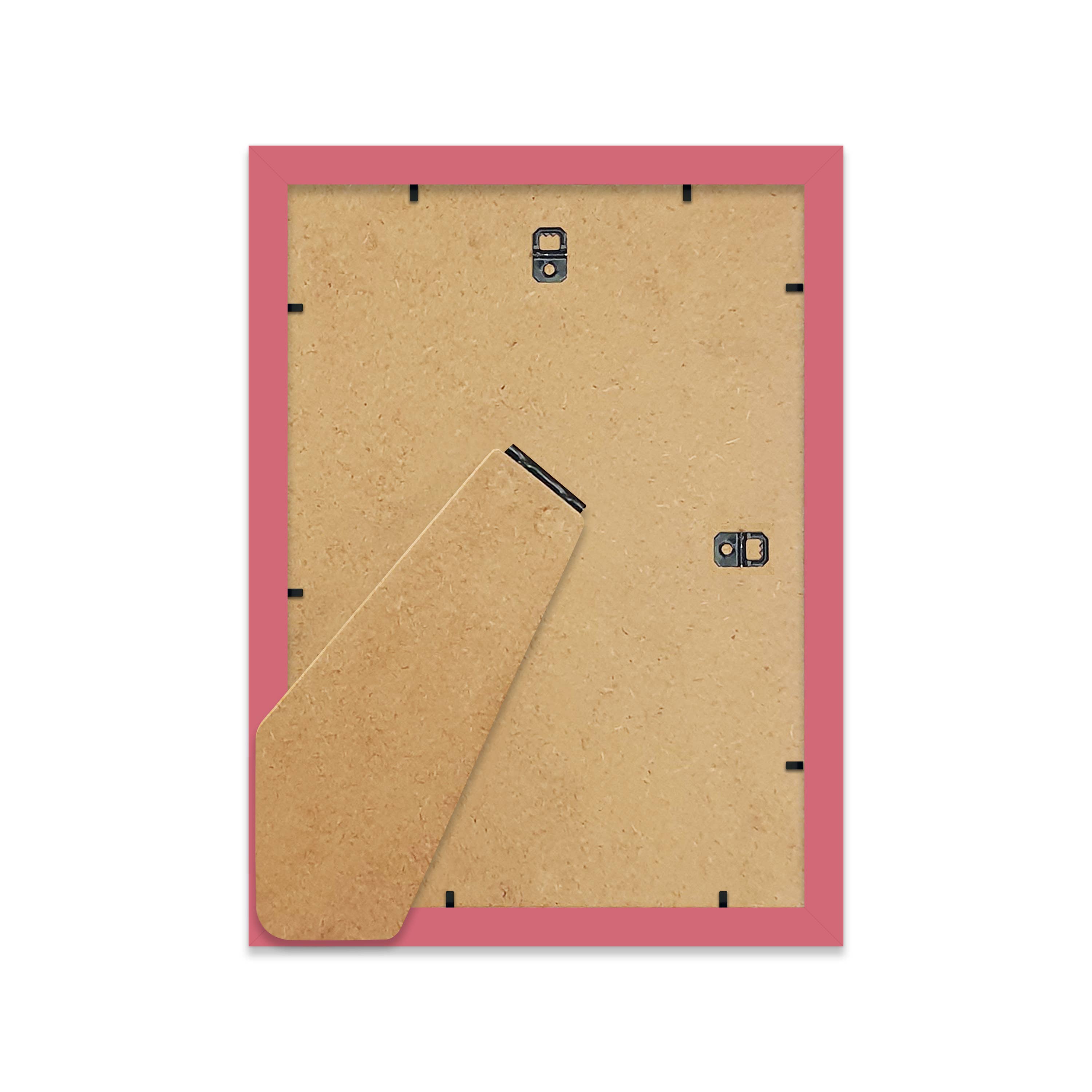 Pink A4 picture frame with kickstand for desk display — colourful freestanding frame