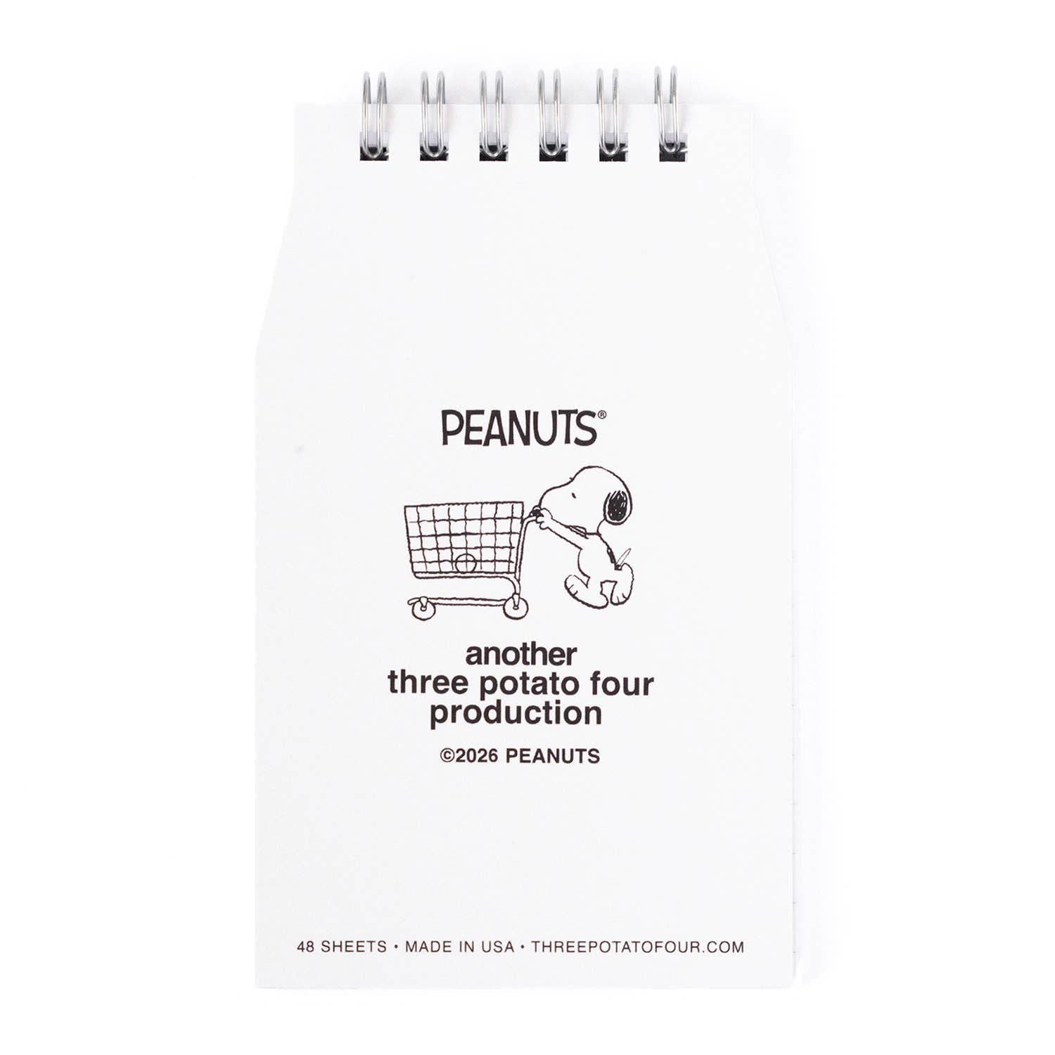 Snoopy Orange Juice mini notebook shown from another angle
