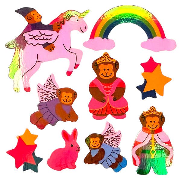 Pearl Monkeytales sticker sheet, alternate view