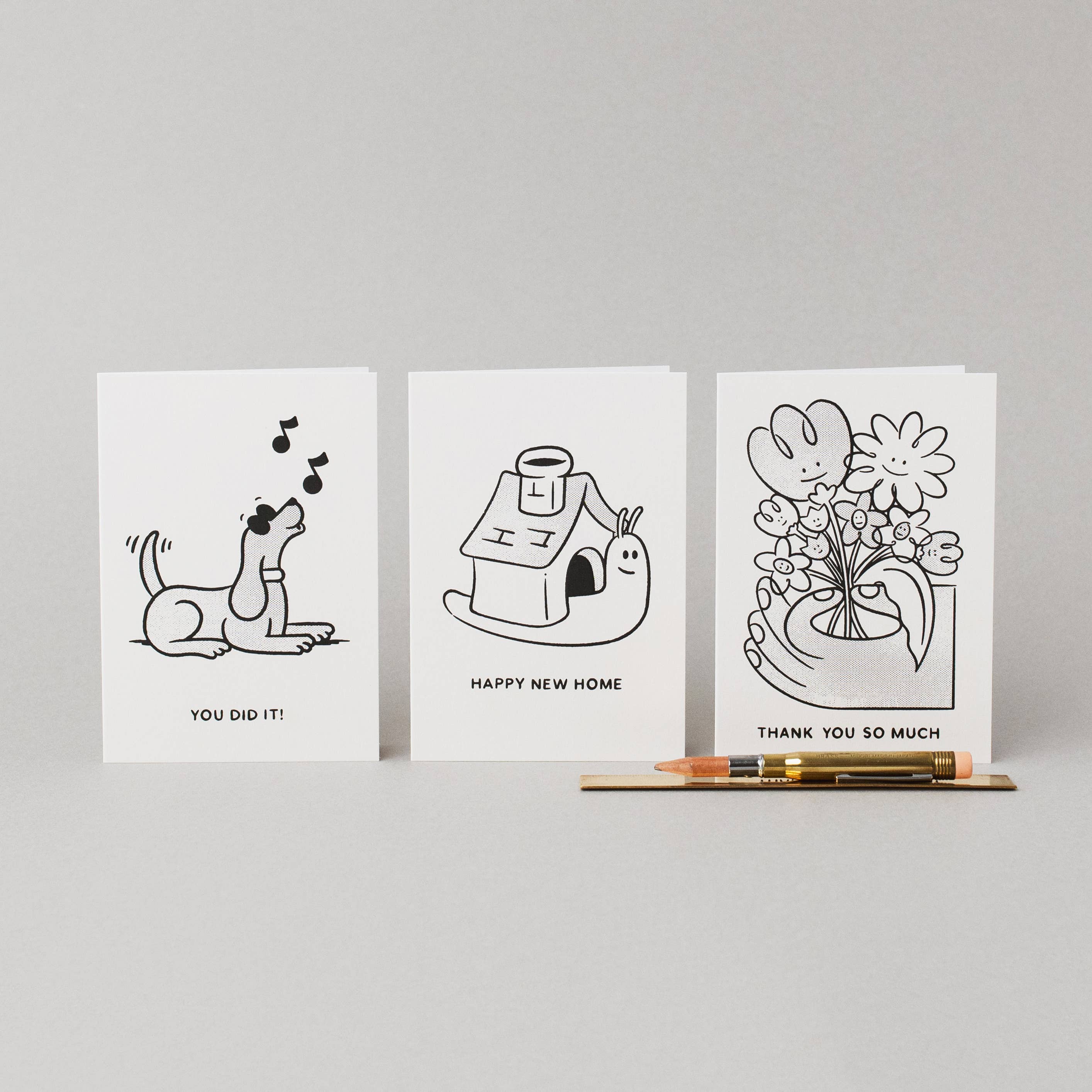 Floral Thank You Card | Stylish Greeting Cards | Monochrome