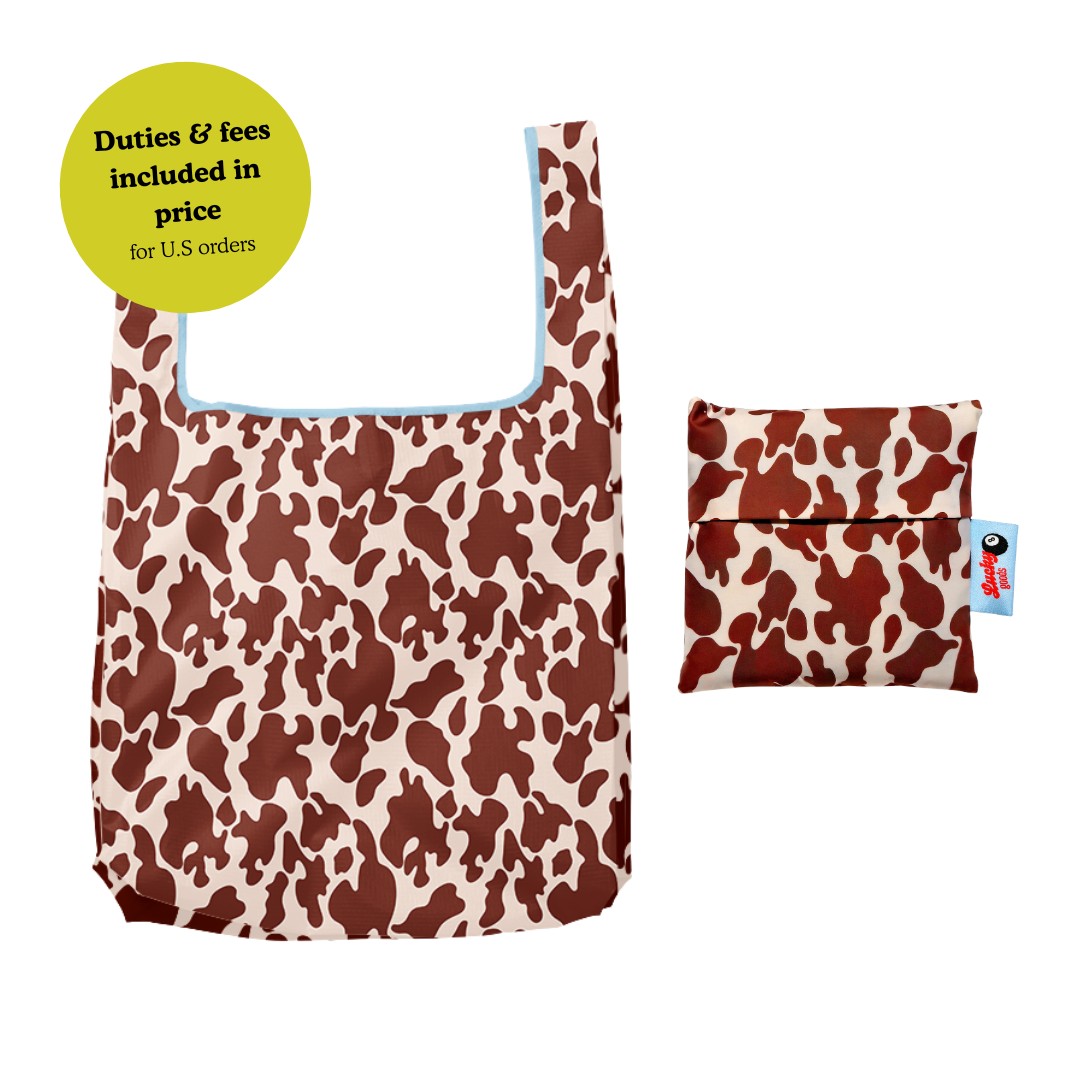 Cow Print Foldable Nylon Tote
