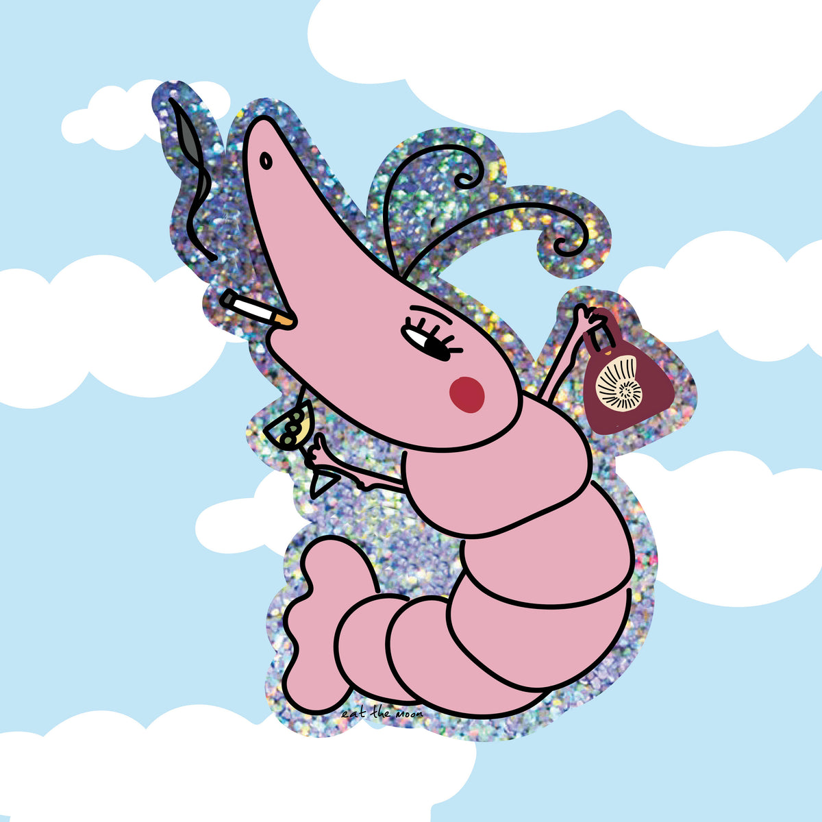 Shrimpy Vinyl Sticker