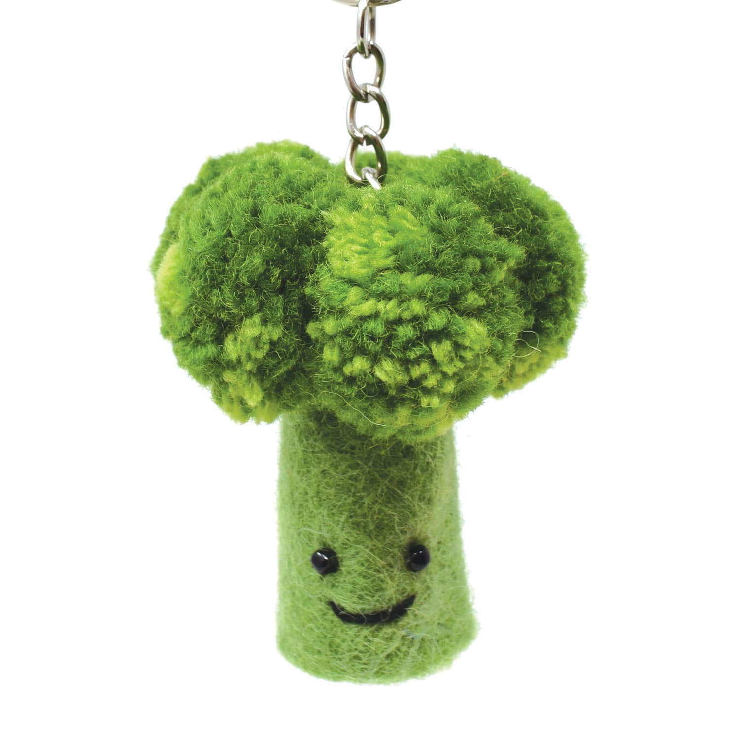 Felt Keychain - Broccoli Felt Keyring - Black Yak Ltd Modern Love Store Glasgow