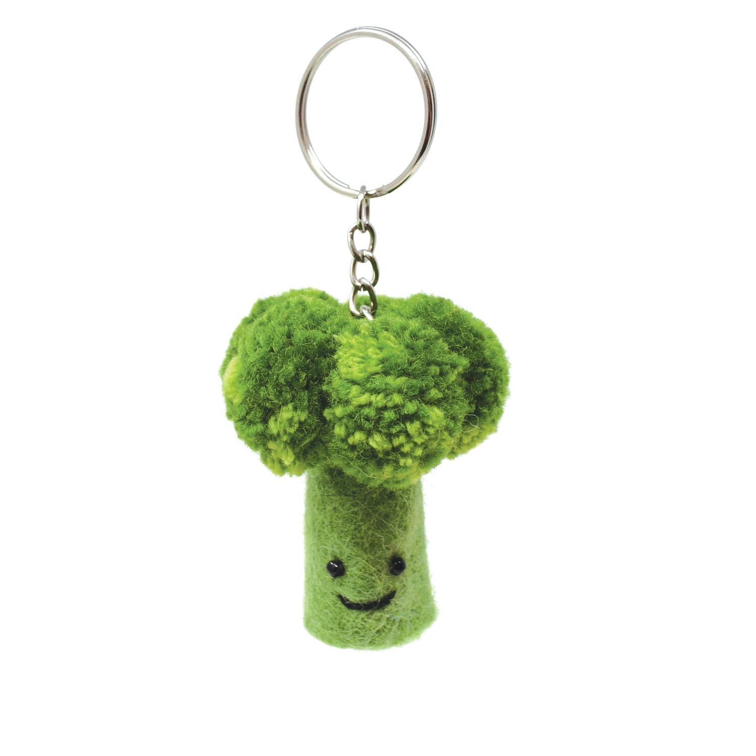 Felt Keychain - Broccoli Felt Keyring - Black Yak Ltd Modern Love Store Glasgow