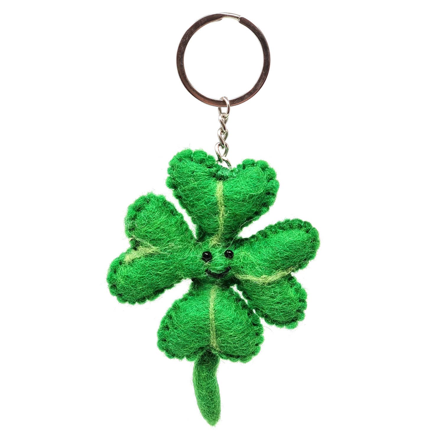 Felt Keychain - Clover Keyring - Black Yak Ltd Modern Love Store Glasgow
