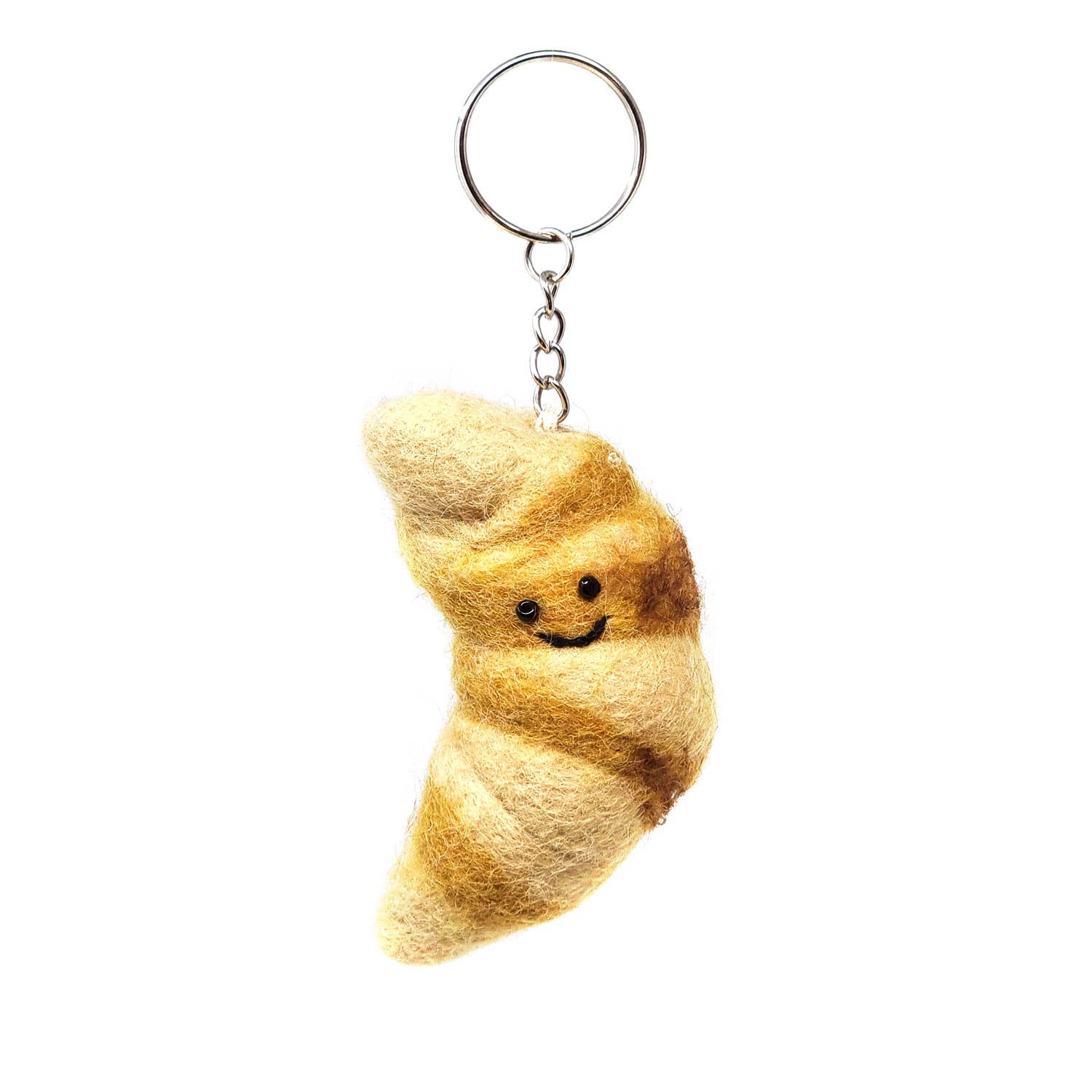 Felt Keychain - Croissant Felt Keyring - Black Yak Ltd Modern Love Store Glasgow
