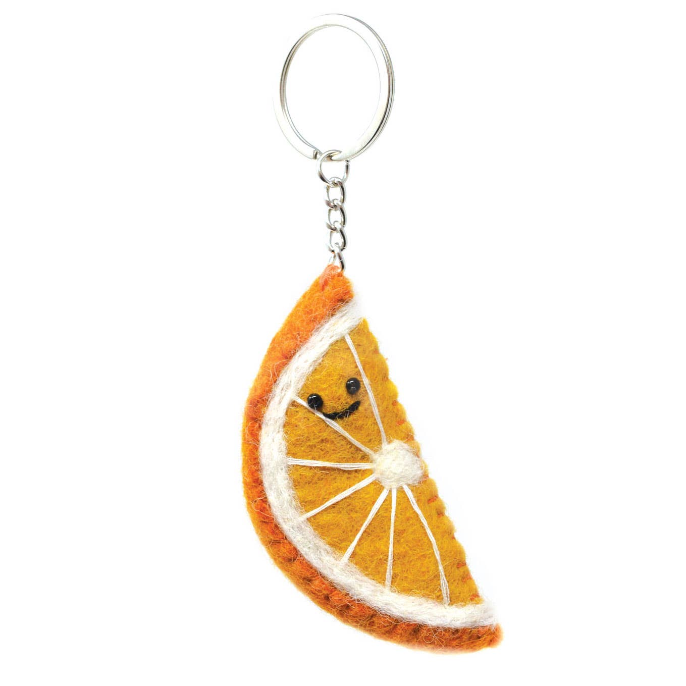 Felt Keychain - Orange Keyring - Black Yak Ltd Modern Love Store Glasgow