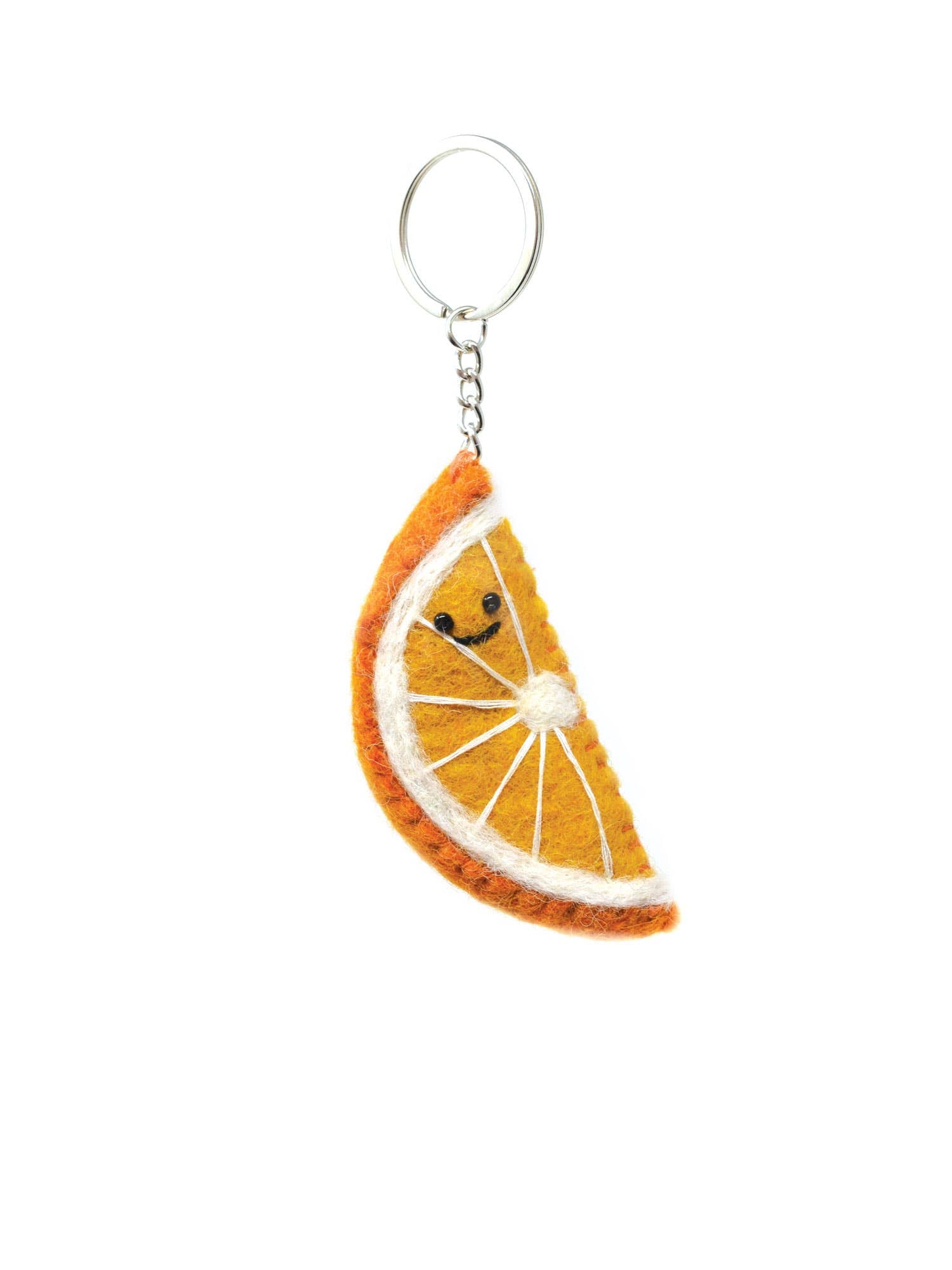 Felt Keychain - Orange Keyring - Black Yak Ltd Modern Love Store Glasgow