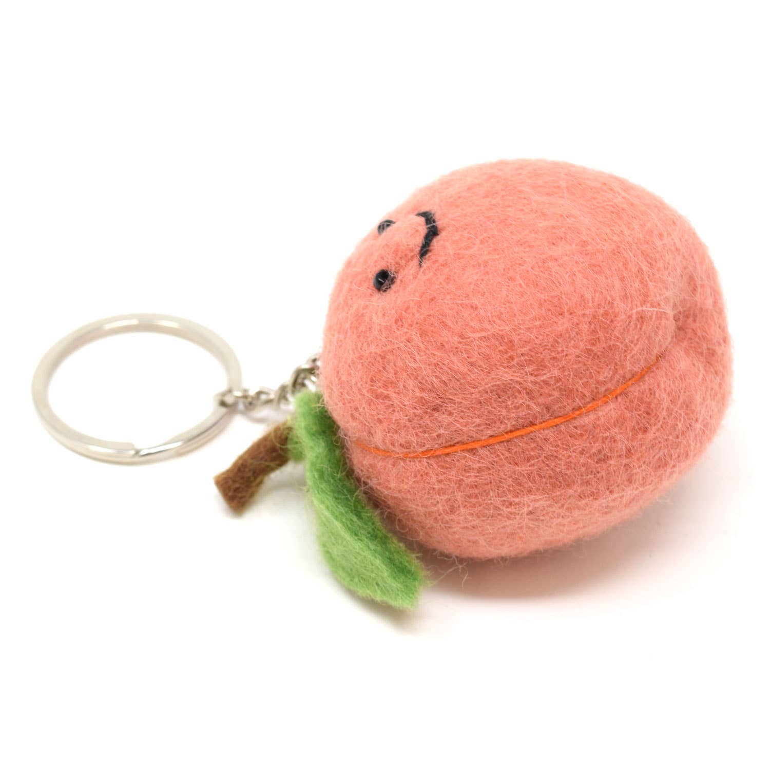 Felt Keychain - Peach Felt Keyring - Black Yak Ltd Modern Love Store Glasgow