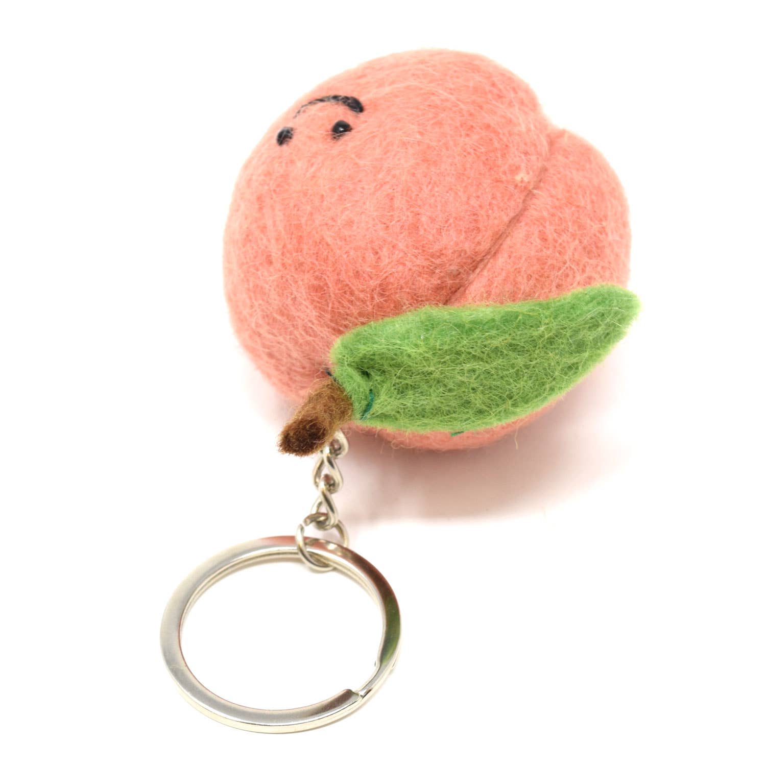 Felt Keychain - Peach Felt Keyring - Black Yak Ltd Modern Love Store Glasgow