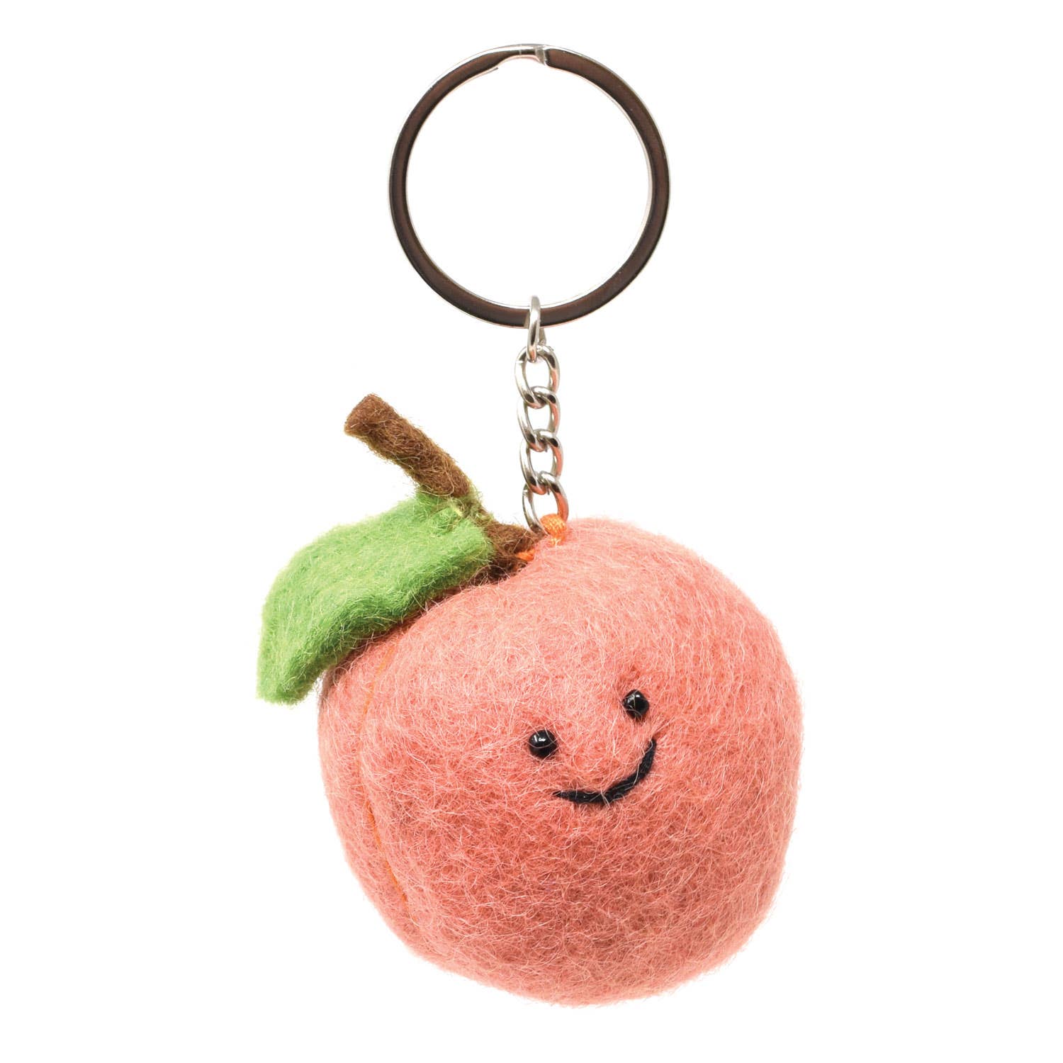 Felt Keychain - Peach Felt Keyring - Black Yak Ltd Modern Love Store Glasgow