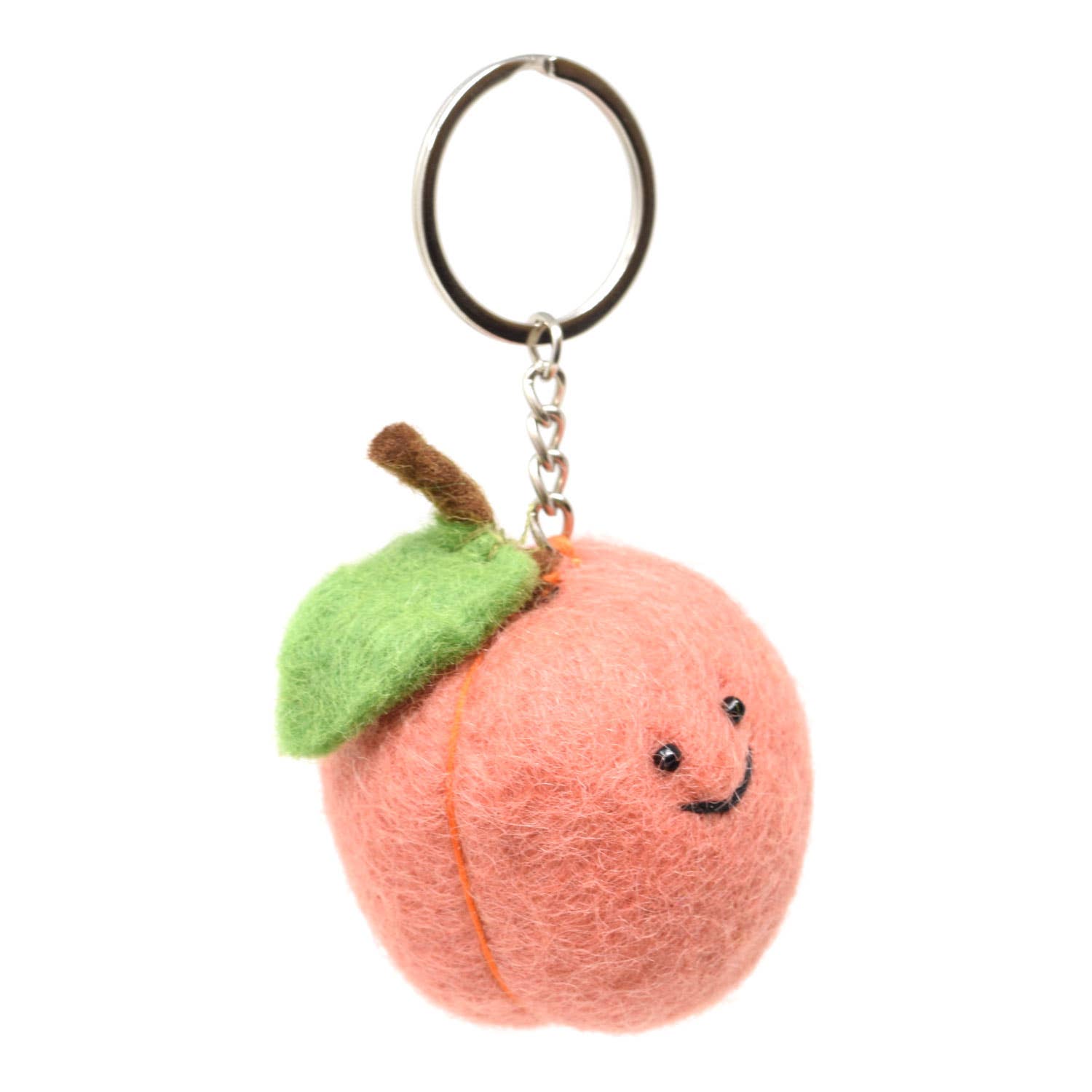 Felt Keychain - Peach Felt Keyring - Black Yak Ltd Modern Love Store Glasgow