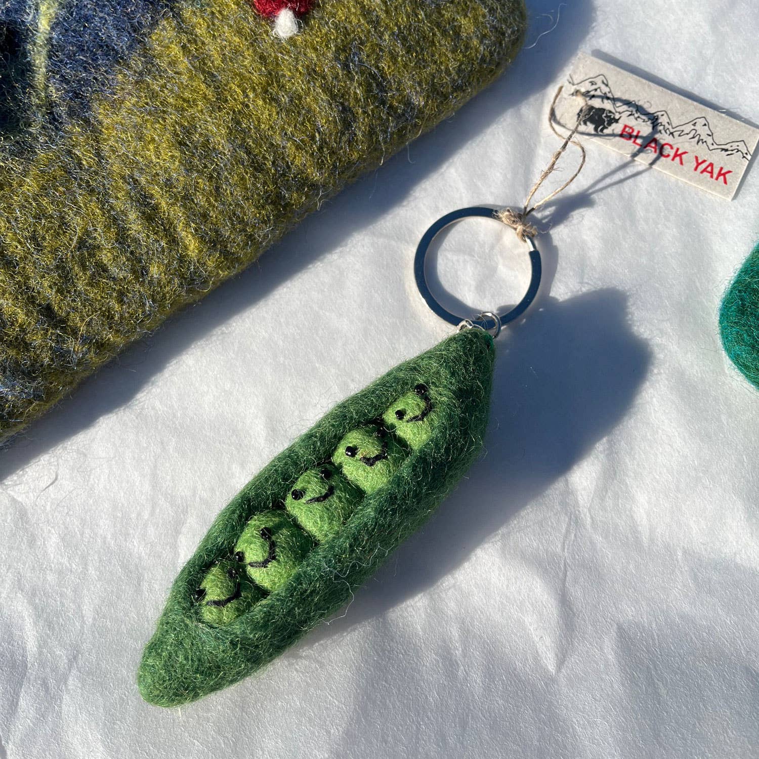 Felt Keychain - Peas In A Pod Felt Keyring - Black Yak Ltd Modern Love Store Glasgow