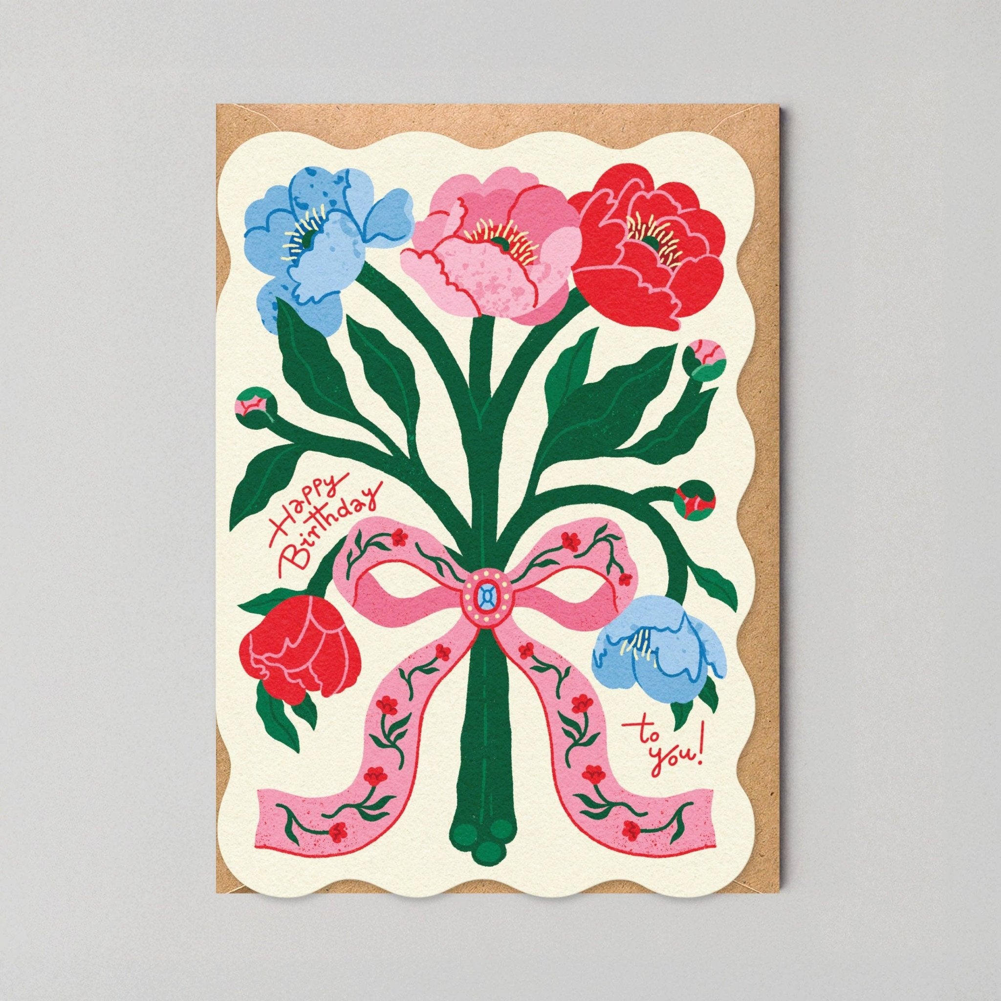Floral Birthday Card | Uniquely Shaped Greeting Cards - Studio Boketto Modern Love Store Glasgow
