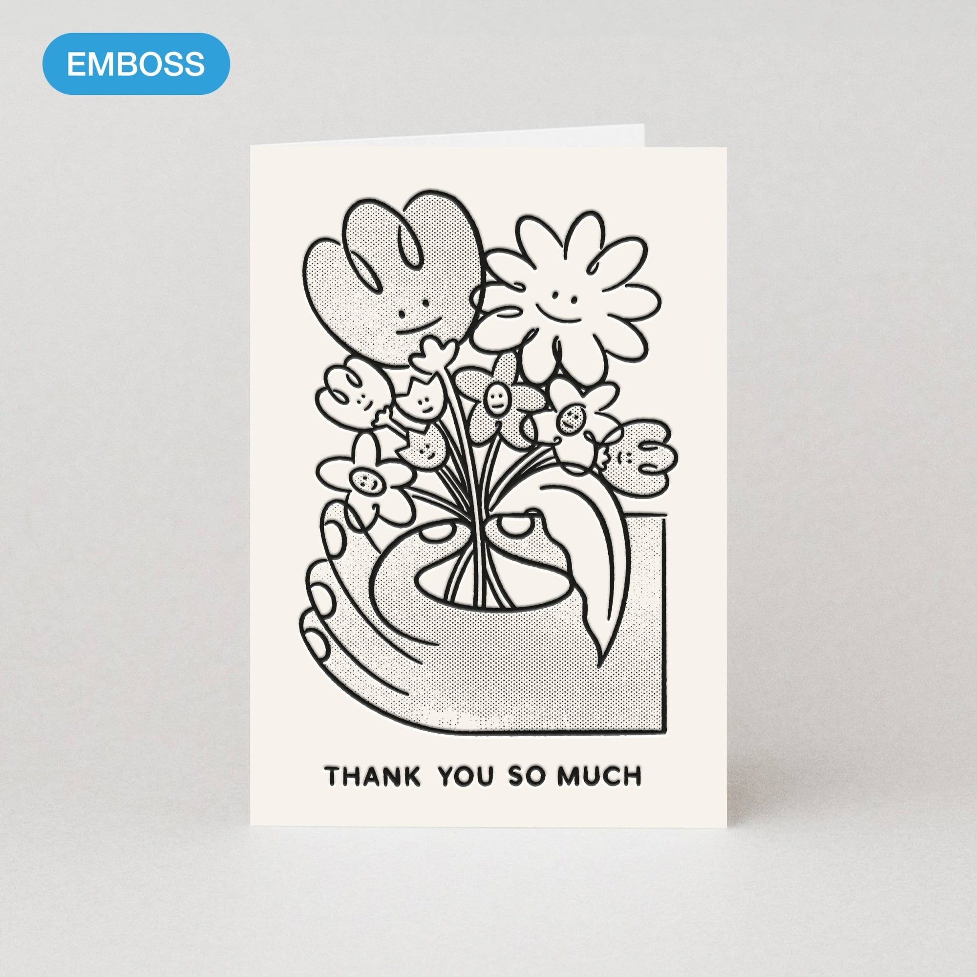 Floral Thank You Card | Stylish Greeting Cards | Monochrome - Studio Boketto Modern Love Store Glasgow
