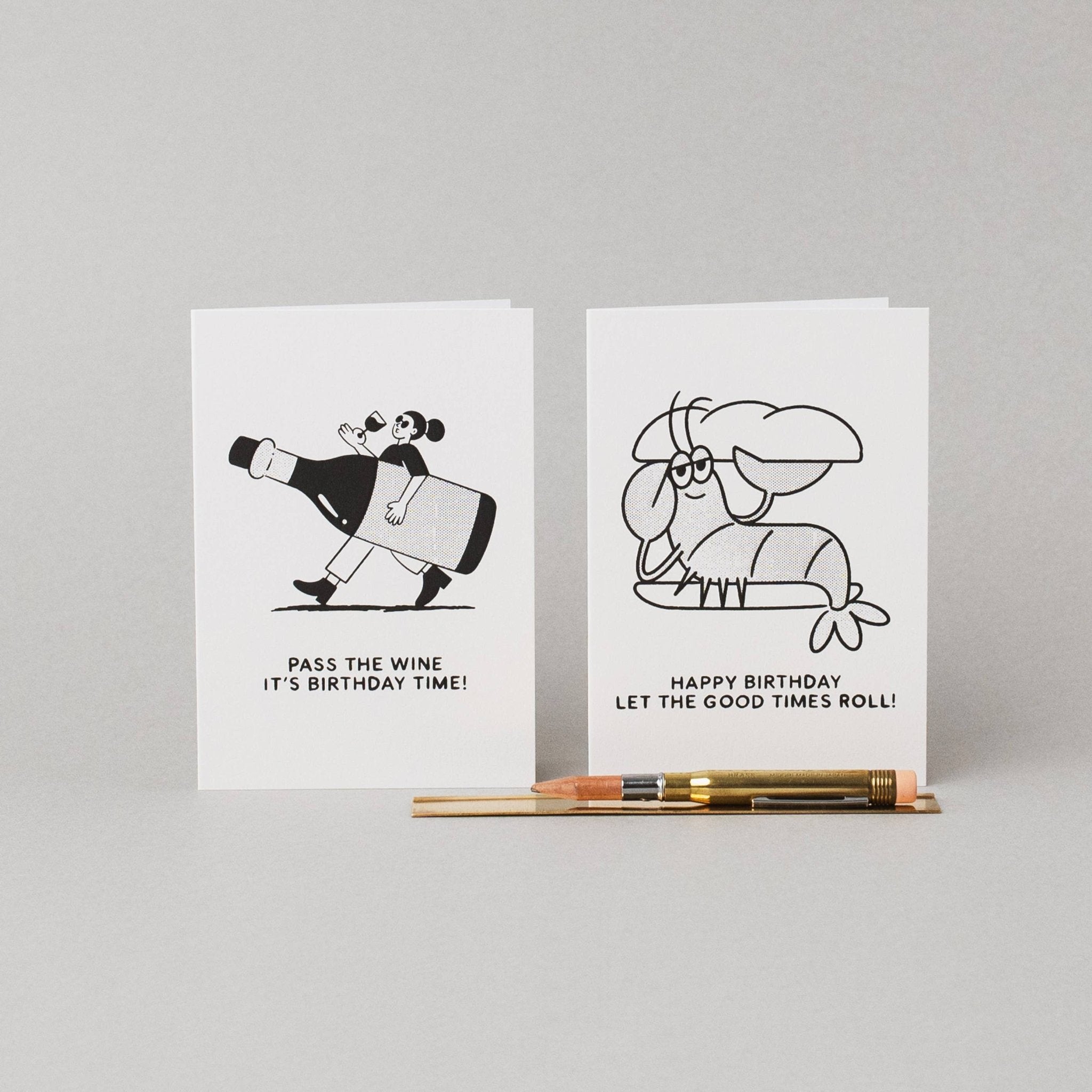 Floral Thank You Card | Stylish Greeting Cards | Monochrome - Studio Boketto Modern Love Store Glasgow