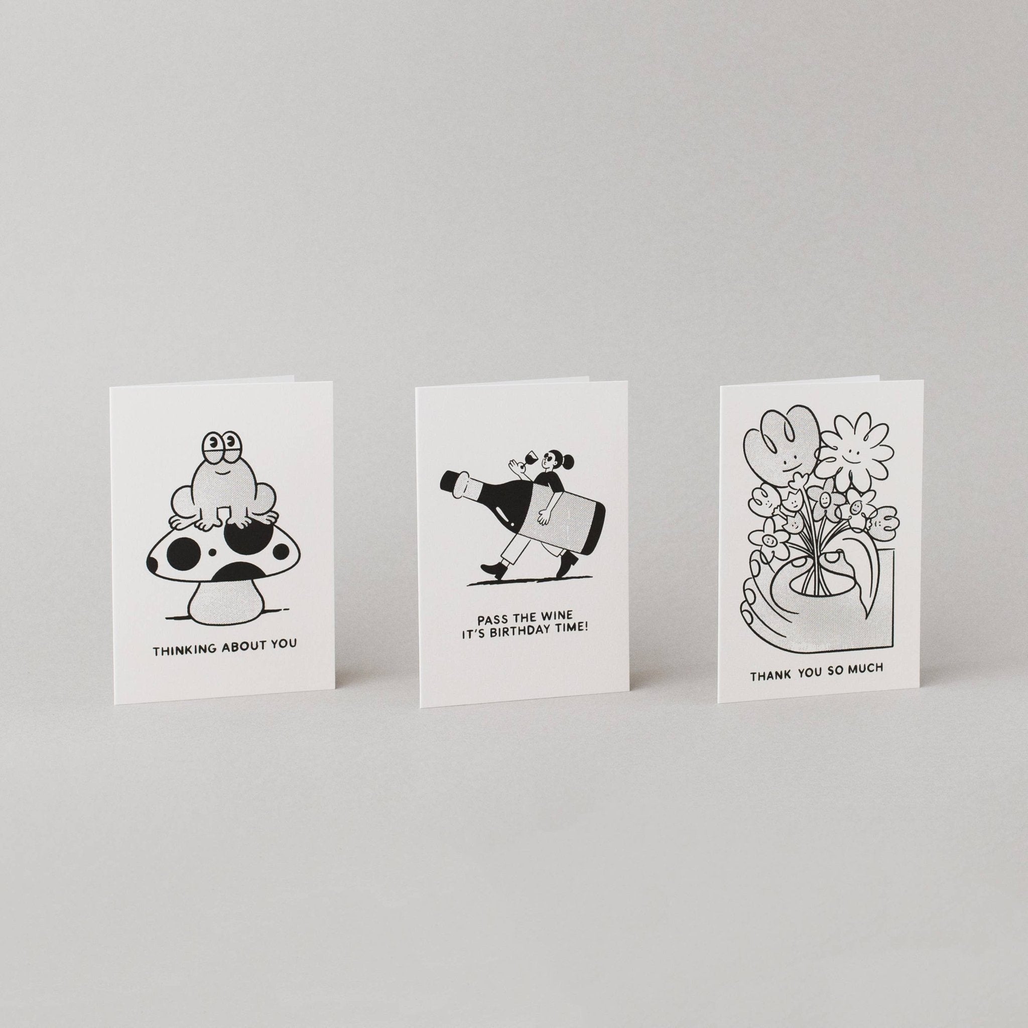 Floral Thank You Card | Stylish Greeting Cards | Monochrome - Studio Boketto Modern Love Store Glasgow