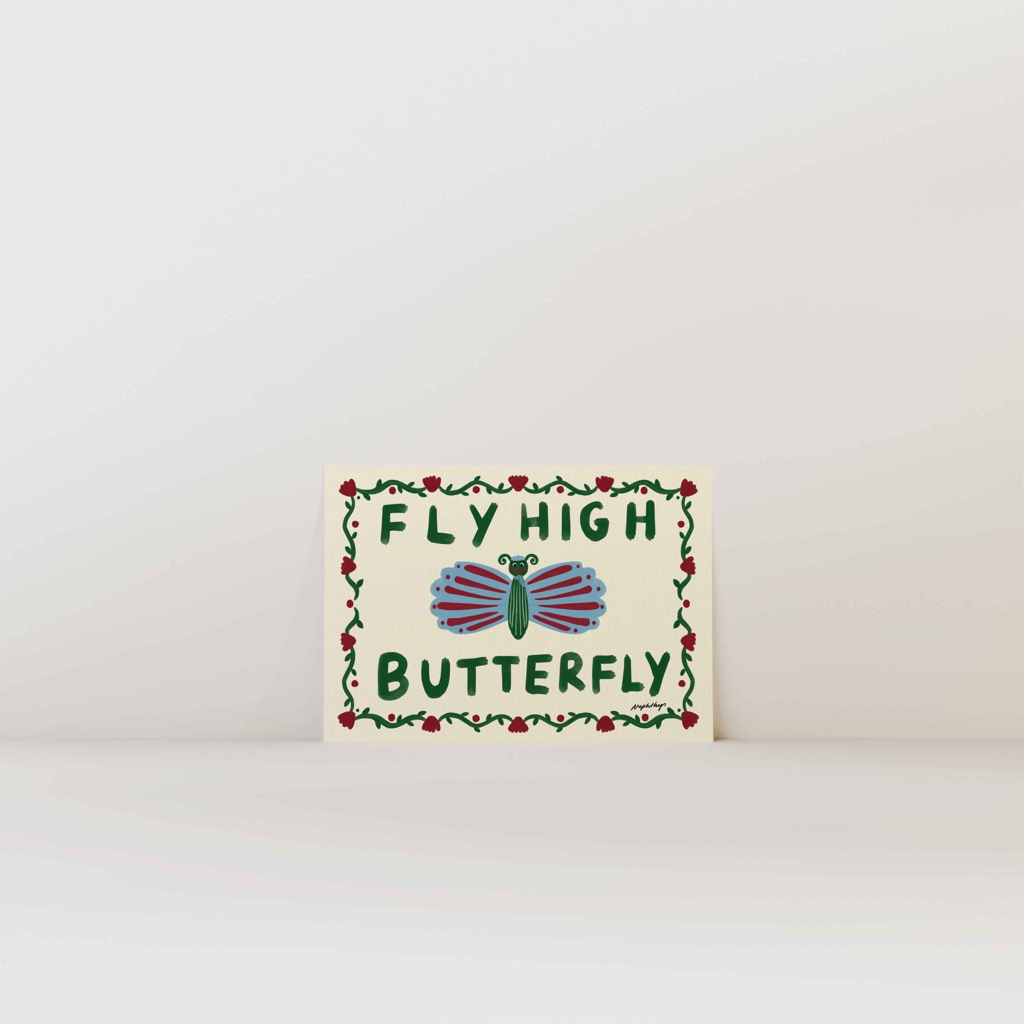 Fly High Butterfly Print - Print Nephtys Illustrated Modern Love Store Glasgow